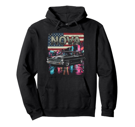 1966 1967 Nova Ss Patriotic American Hoodie - Aesthetic Graphic Unisex - T-Shirt, Sweatshirt, Hoodie