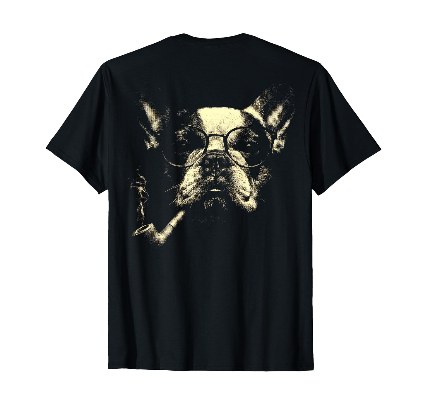 French Bulldog Glasses Smoking Pipe T-Shirt - Aesthetic Graphic Unisex - T-Shirt, Sweatshirt, Hoodie