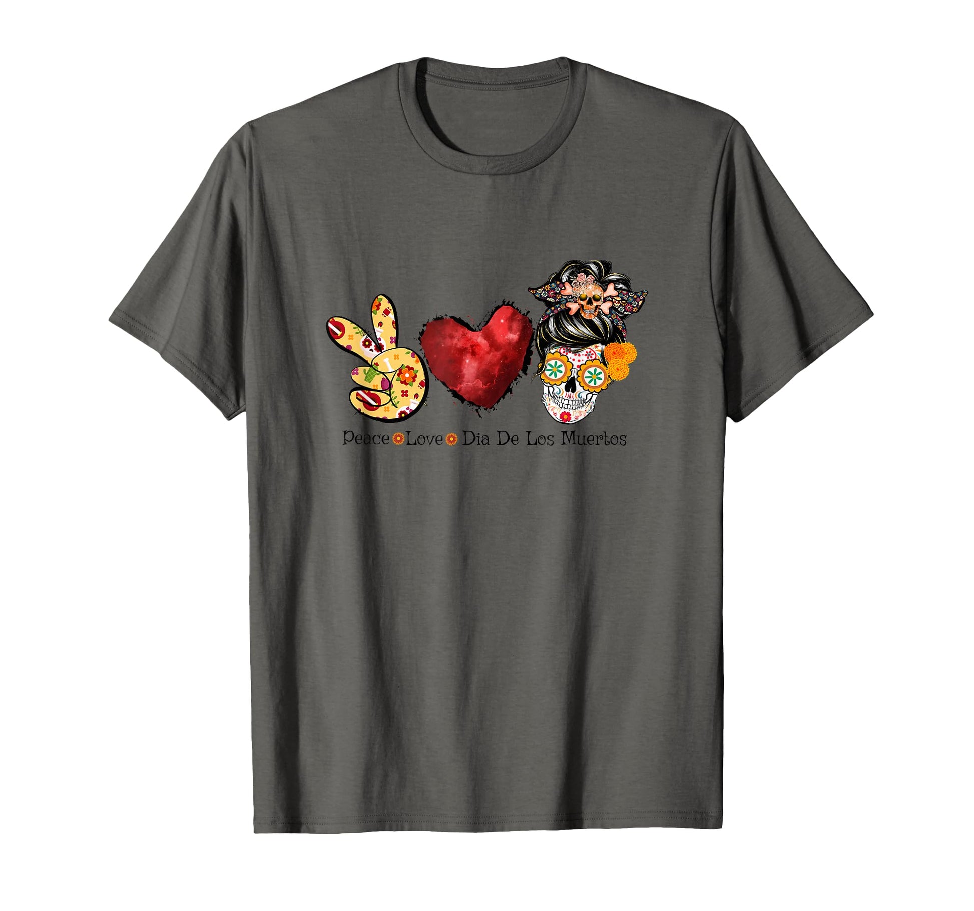 Skull Mexican Lady Dead Day Peace T-Shirt - Aesthetic Graphic for Adults - T-Shirt, Sweatshirt, Hoodie