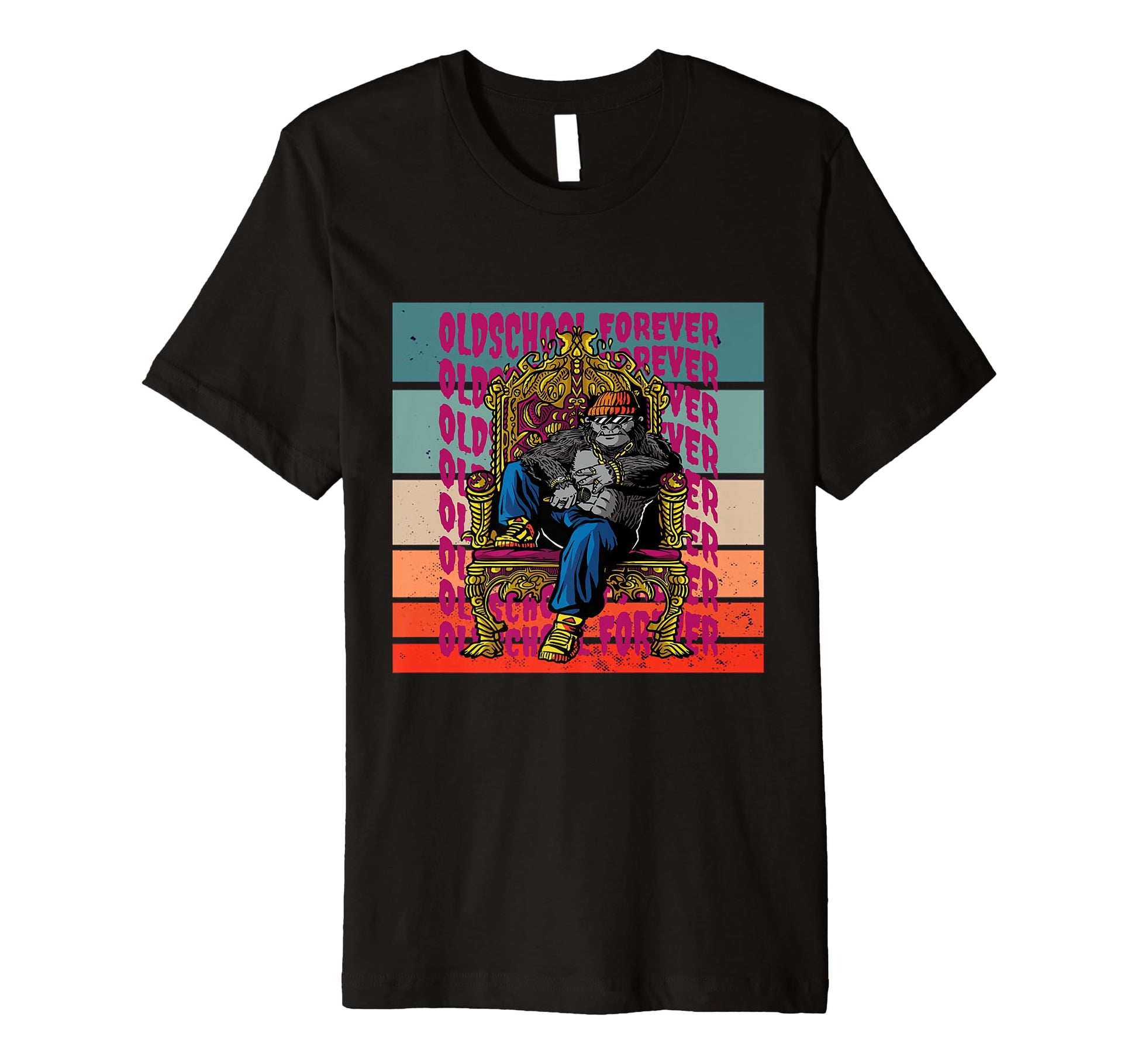 Gangsta Gorilla Oldschool Hip Hop T-Shirt - Custom Art Print Men Women - T-Shirt, Sweatshirt, Hoodie