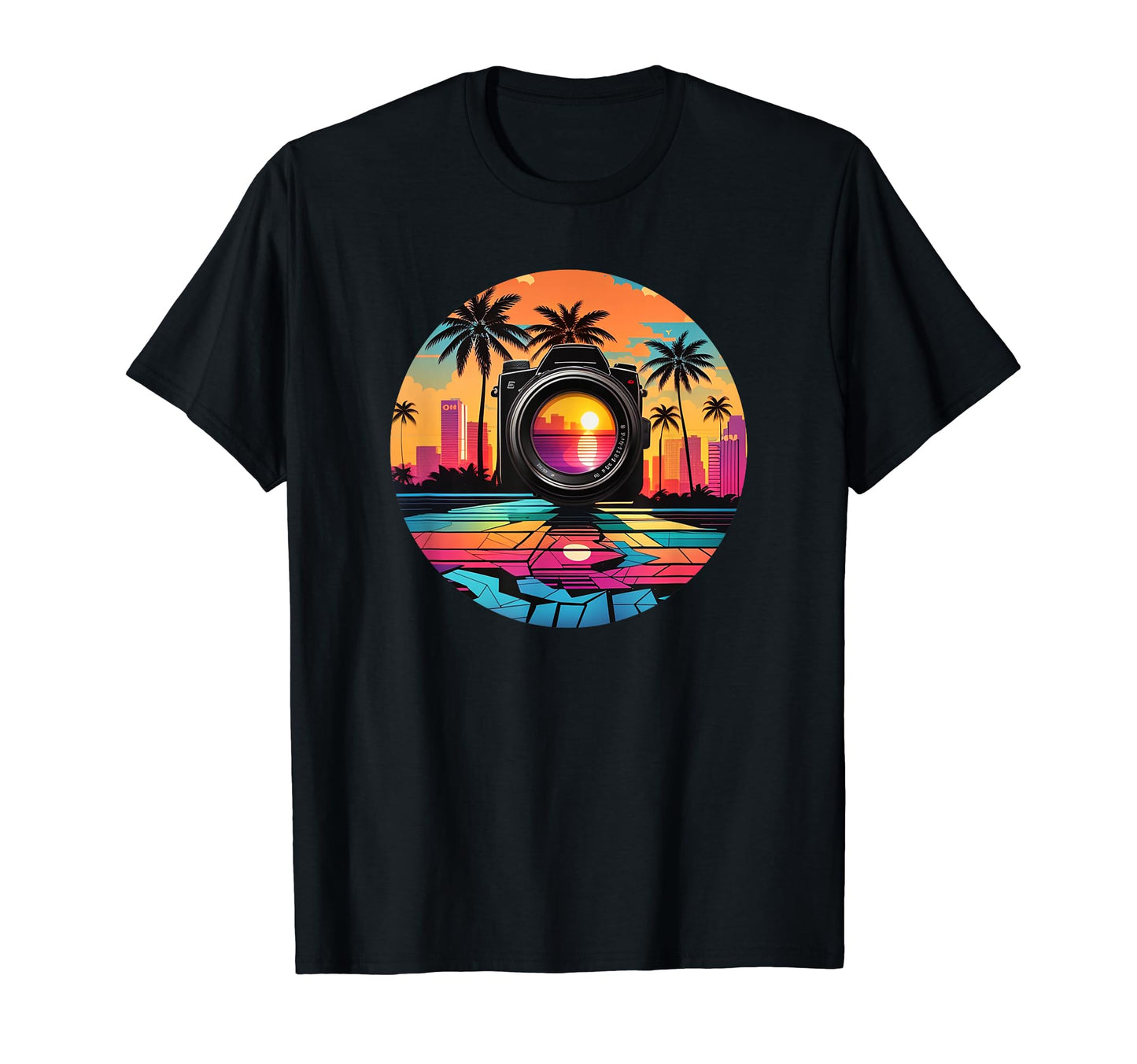 Camera Funny Lens Lovers Sunset T-Shirt - Novelty Apparel Men Women - T-Shirt, Sweatshirt, Hoodie