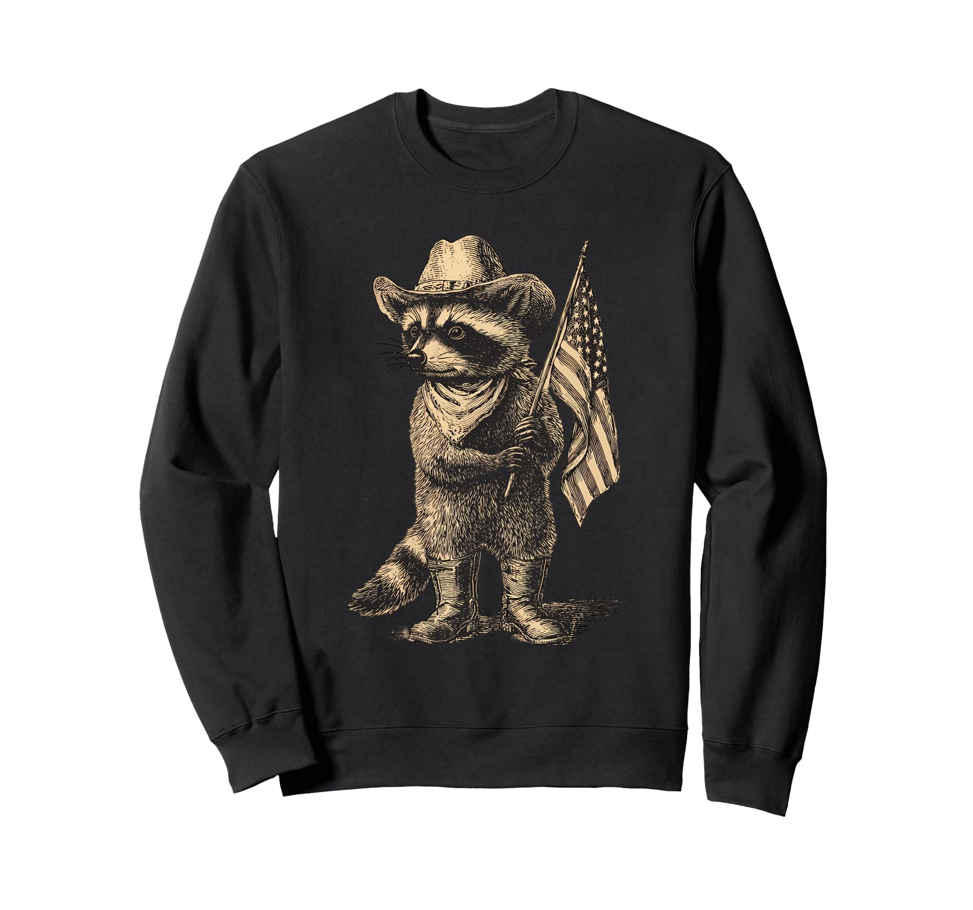 Raccoon Cowboy Rodeo Cowgirl Western Sweatshirt - Trendy Graphic Unisex - T-Shirt, Sweatshirt, Hoodie