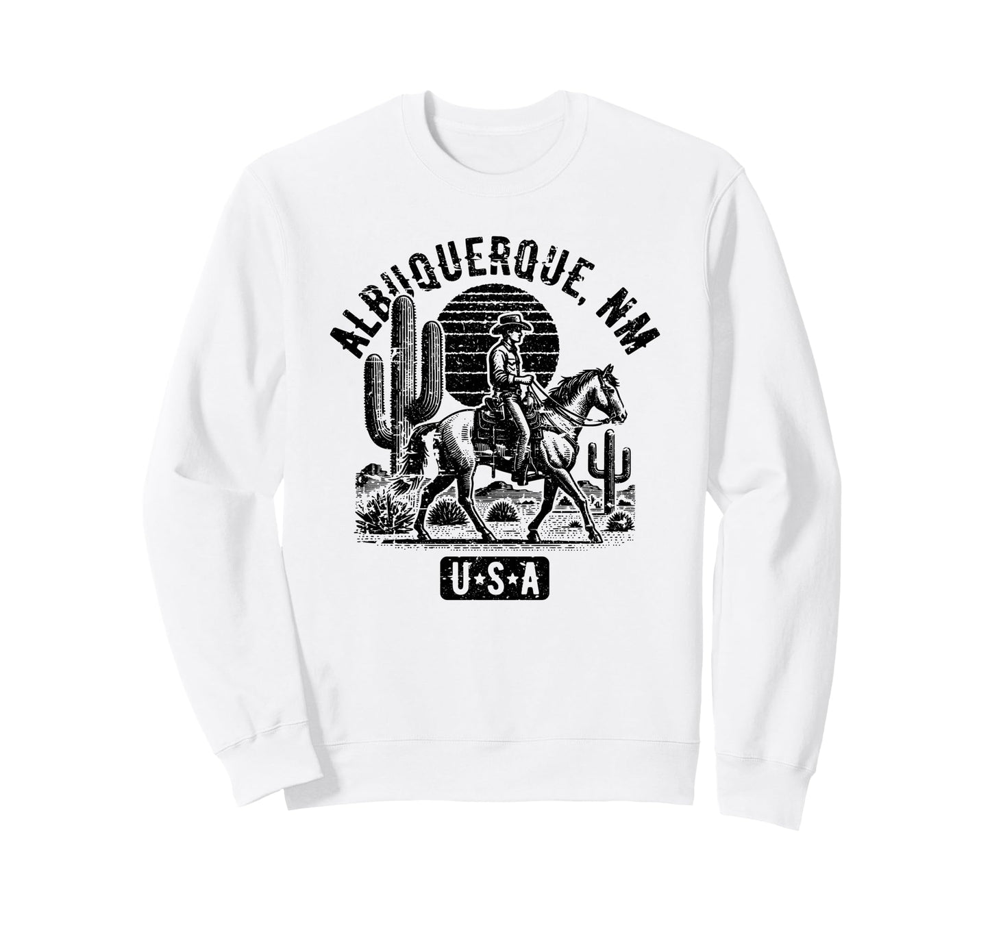 Albuquerque New Mexico Usa Cowboy Sweatshirt - Streetwear Style Unisex - T-Shirt, Sweatshirt, Hoodie