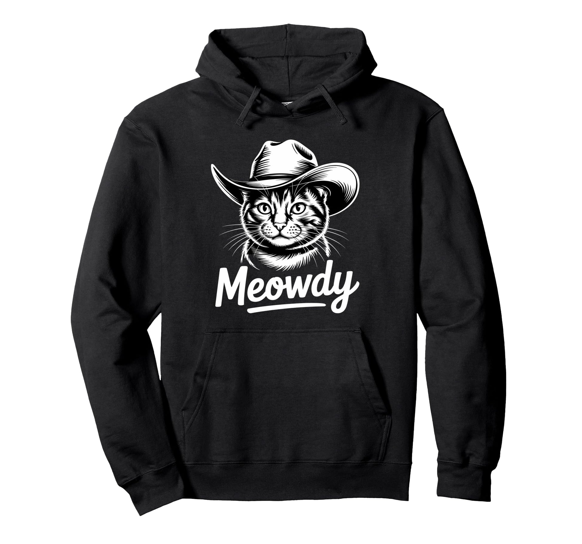 Meowdy Cat Country Western Funny Cowboy Hoodie - Minimalist Print Unisex - T-Shirt, Sweatshirt, Hoodie