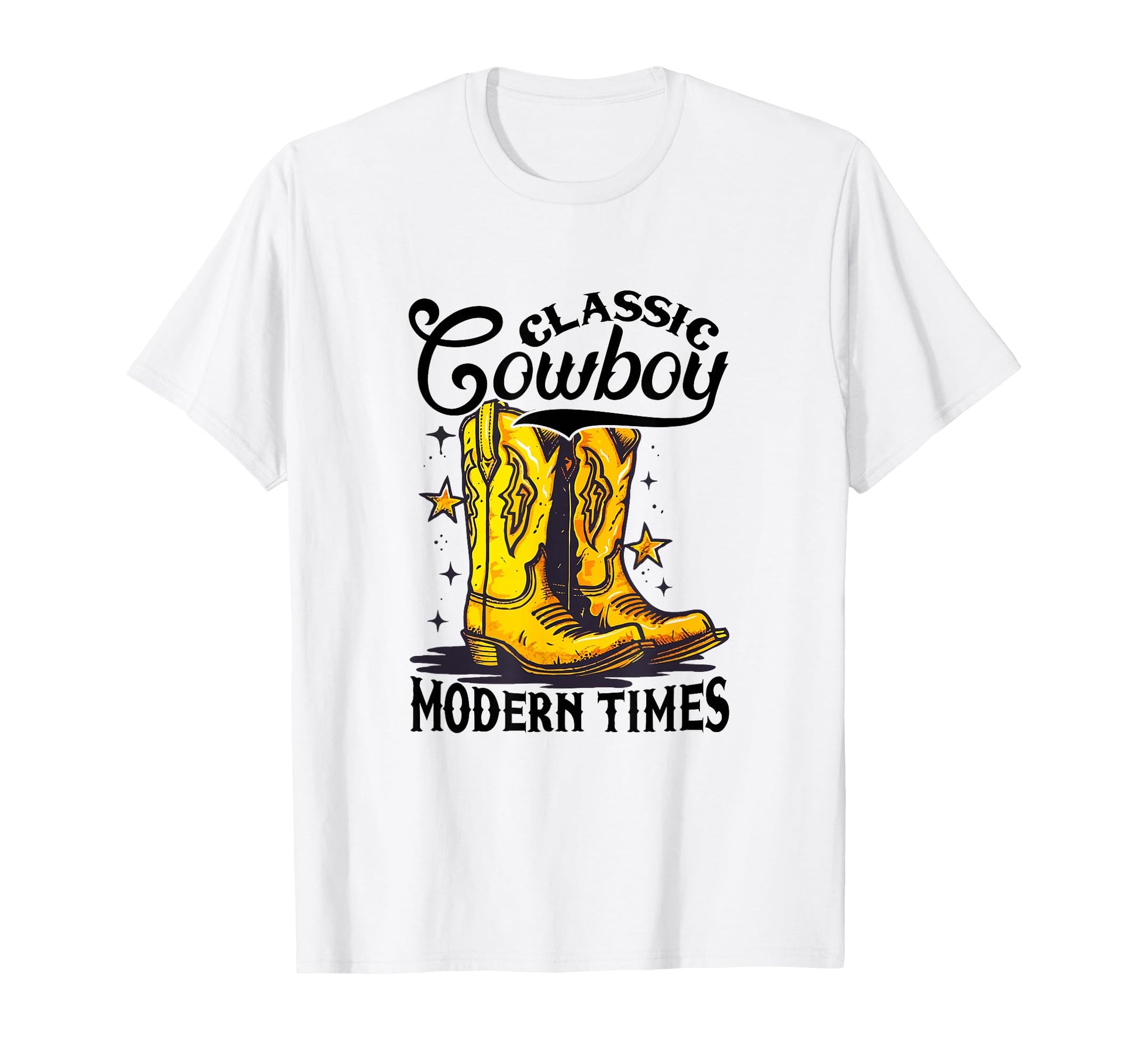 Cowboy Modern Times Western Cowboy Boots T-Shirt - Trendy Graphic Men Women - T-Shirt, Sweatshirt, Hoodie