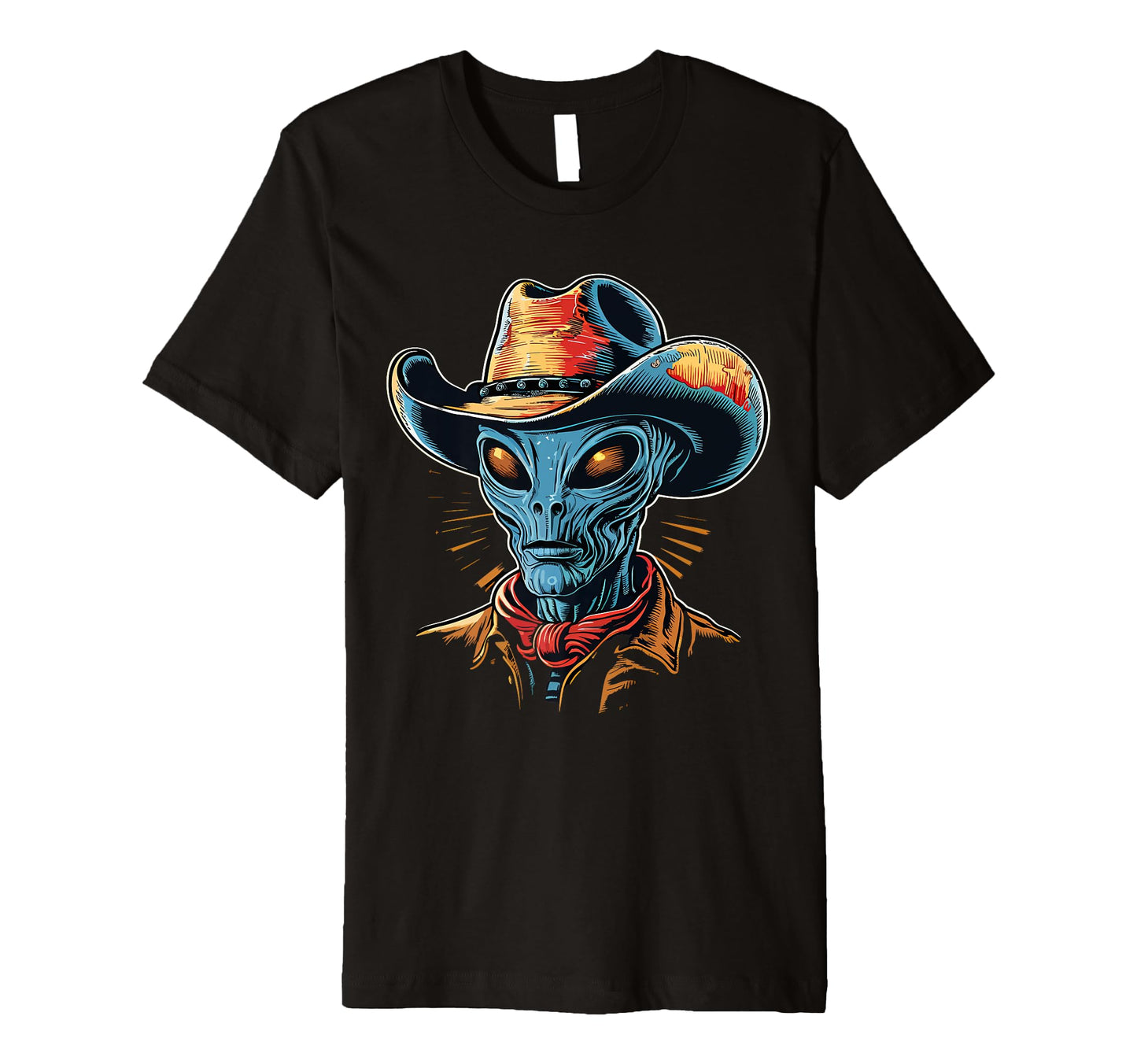 Alien Alien Cowboy Hat T-Shirt - Graphic Print for Adults - T-Shirt, Sweatshirt, Hoodie