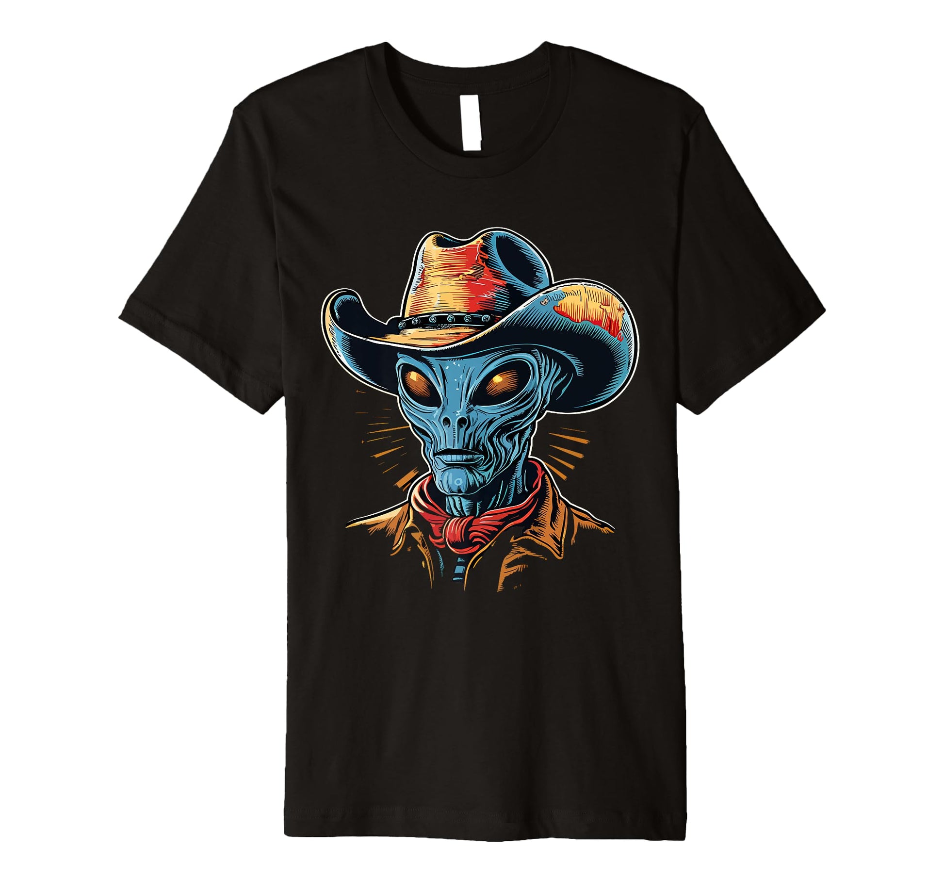 Alien Alien Cowboy Hat T-Shirt - Graphic Print for Adults - T-Shirt, Sweatshirt, Hoodie