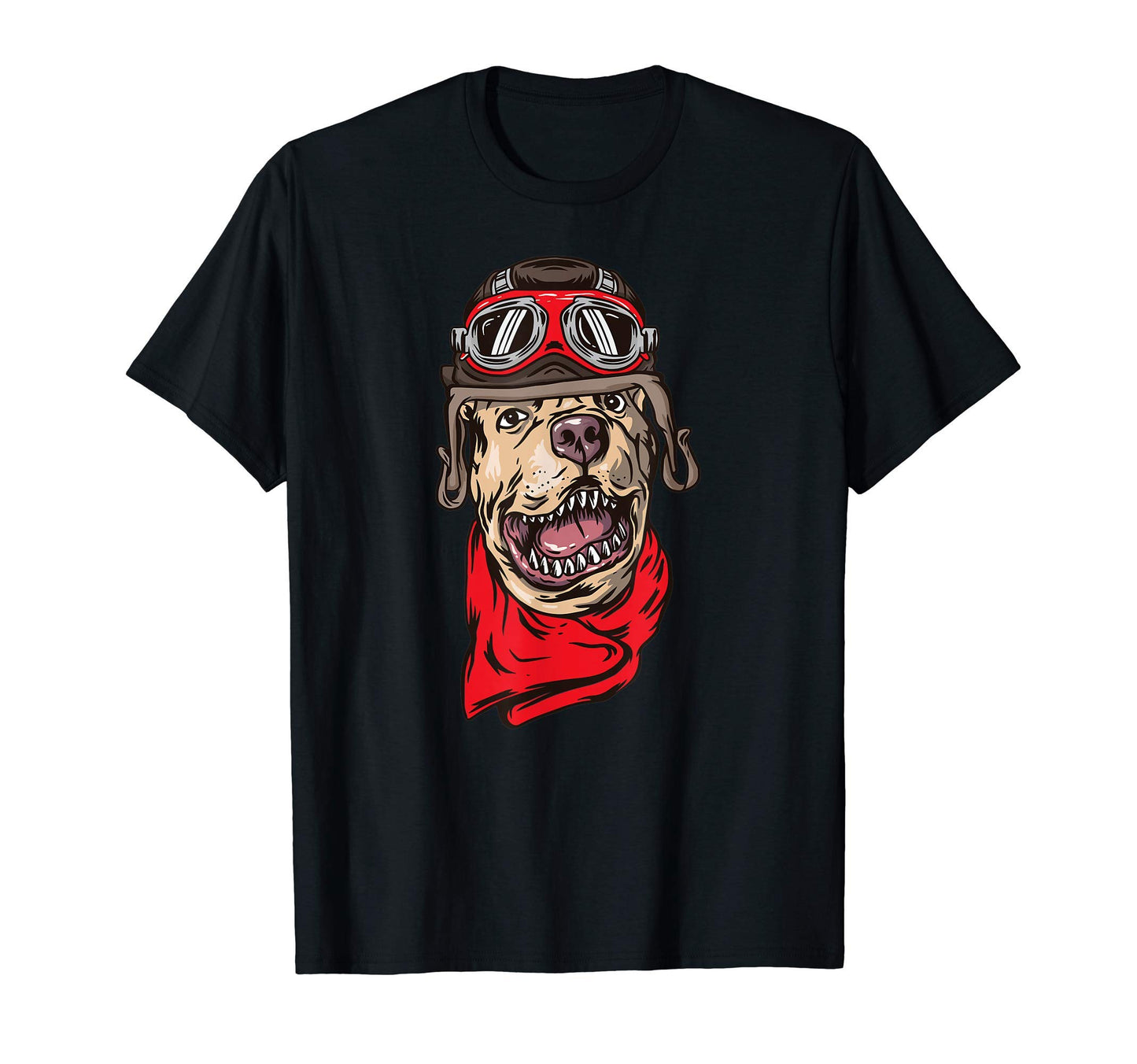 Dog Wearing Motorcycle Helmet And Glasses T-Shirt - Minimalist Print Unisex - T-Shirt, Sweatshirt, Hoodie