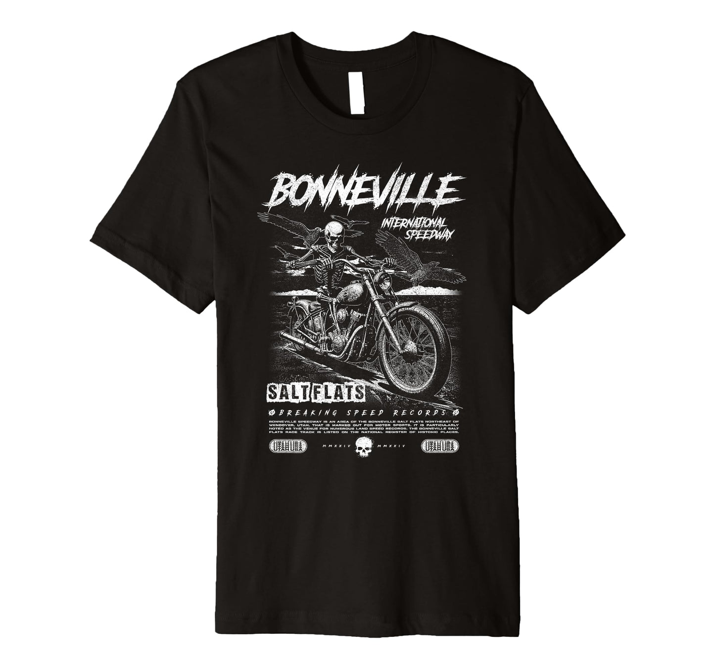 Bonneville Salt Flats Motorcycle T-Shirt - Minimalist Print for Adults - T-Shirt, Sweatshirt, Hoodie