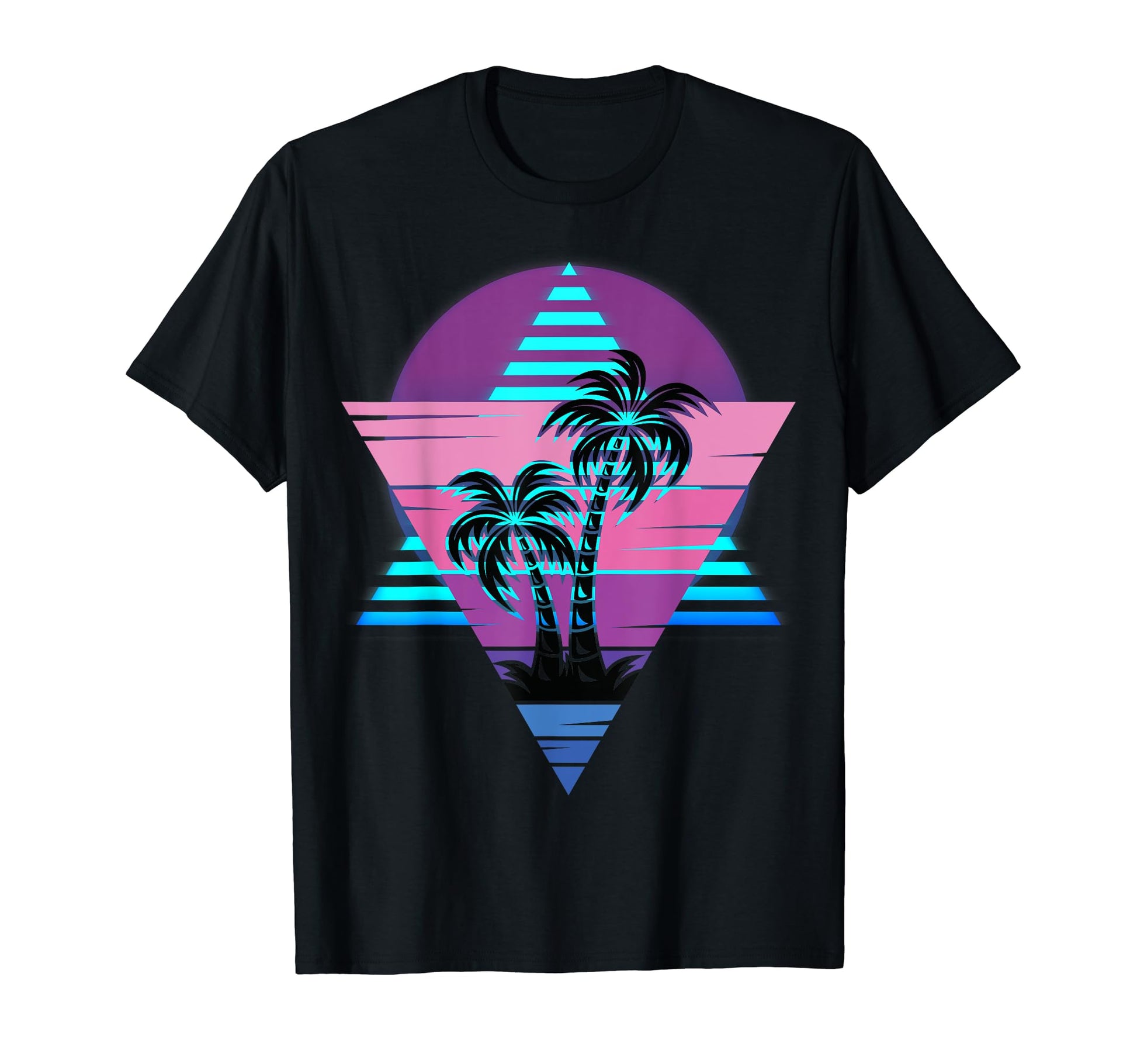 80S Vaporwave Palm Trees Sunset T-Shirt - Novelty Apparel Men Women - T-Shirt, Sweatshirt, Hoodie