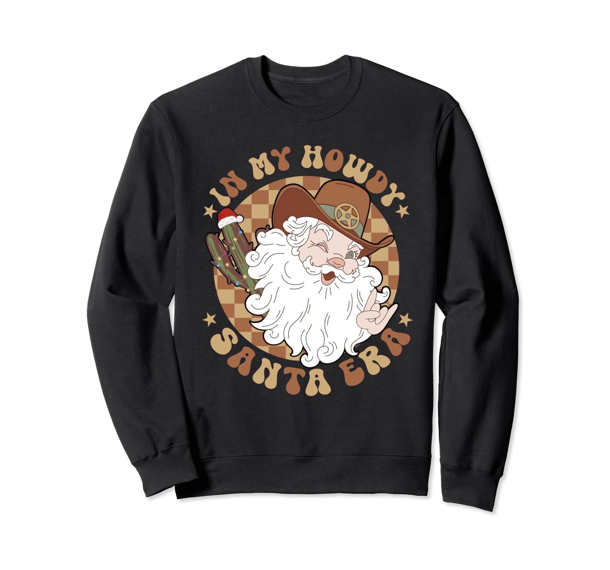 My Howdy Santa Era Tree Western Sweatshirt - Custom Art Print for Adults - T-Shirt, Sweatshirt, Hoodie