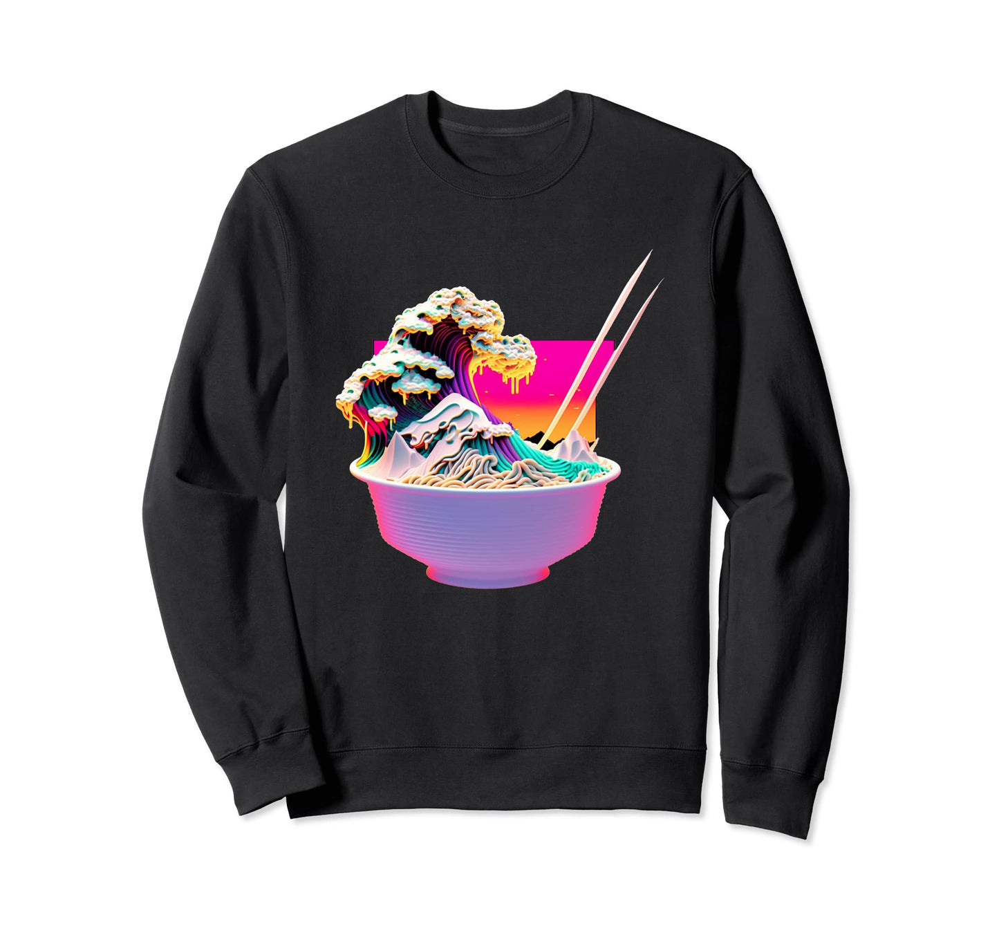 Vaperwave Aesthetic Glitch Ramen Sweatshirt - Streetwear Style Men Women - T-Shirt, Sweatshirt, Hoodie