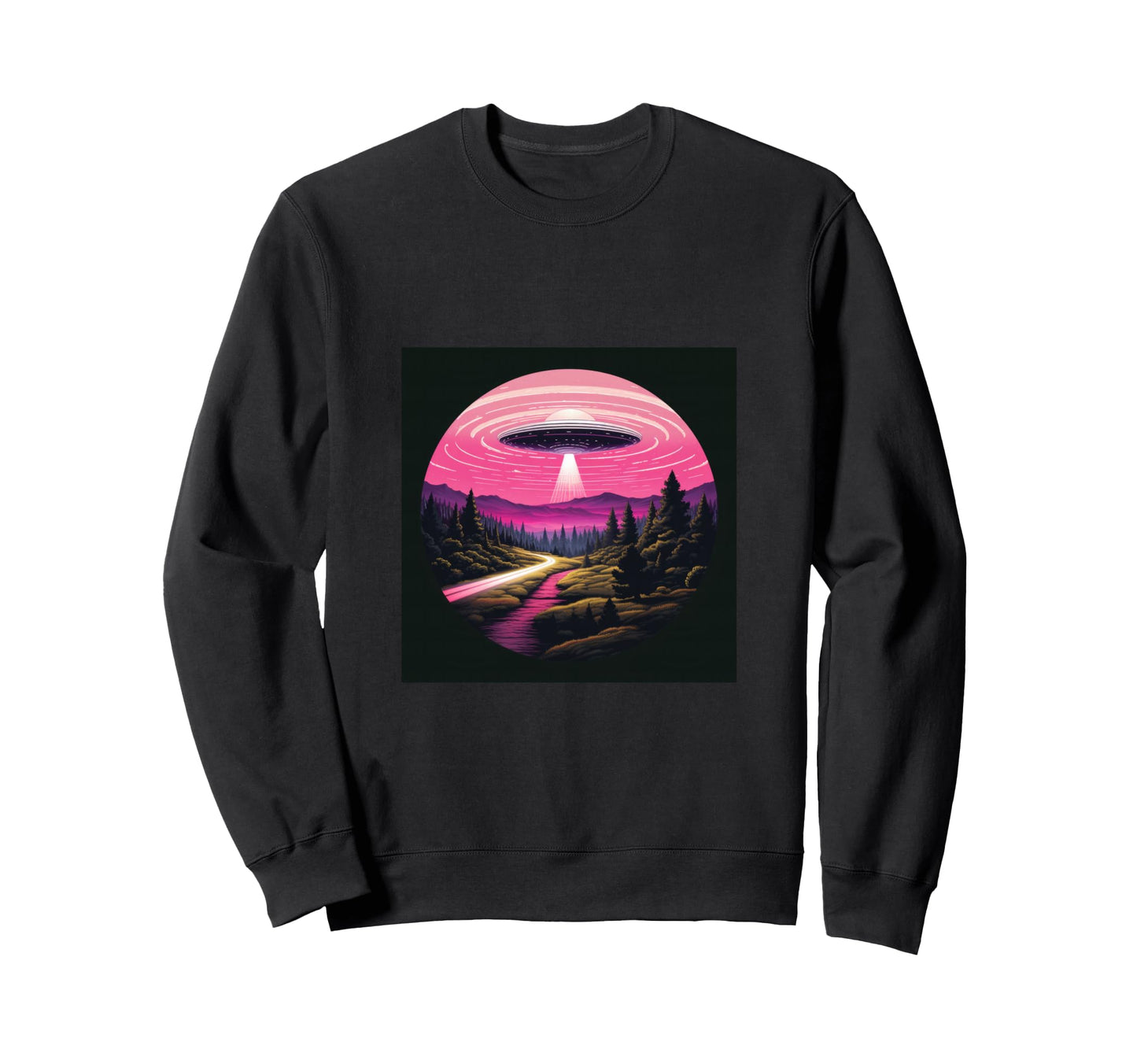 Alien Abduction Alien Vaporwave Ufo Sweatshirt - Custom Art Print Unisex - T-Shirt, Sweatshirt, Hoodie