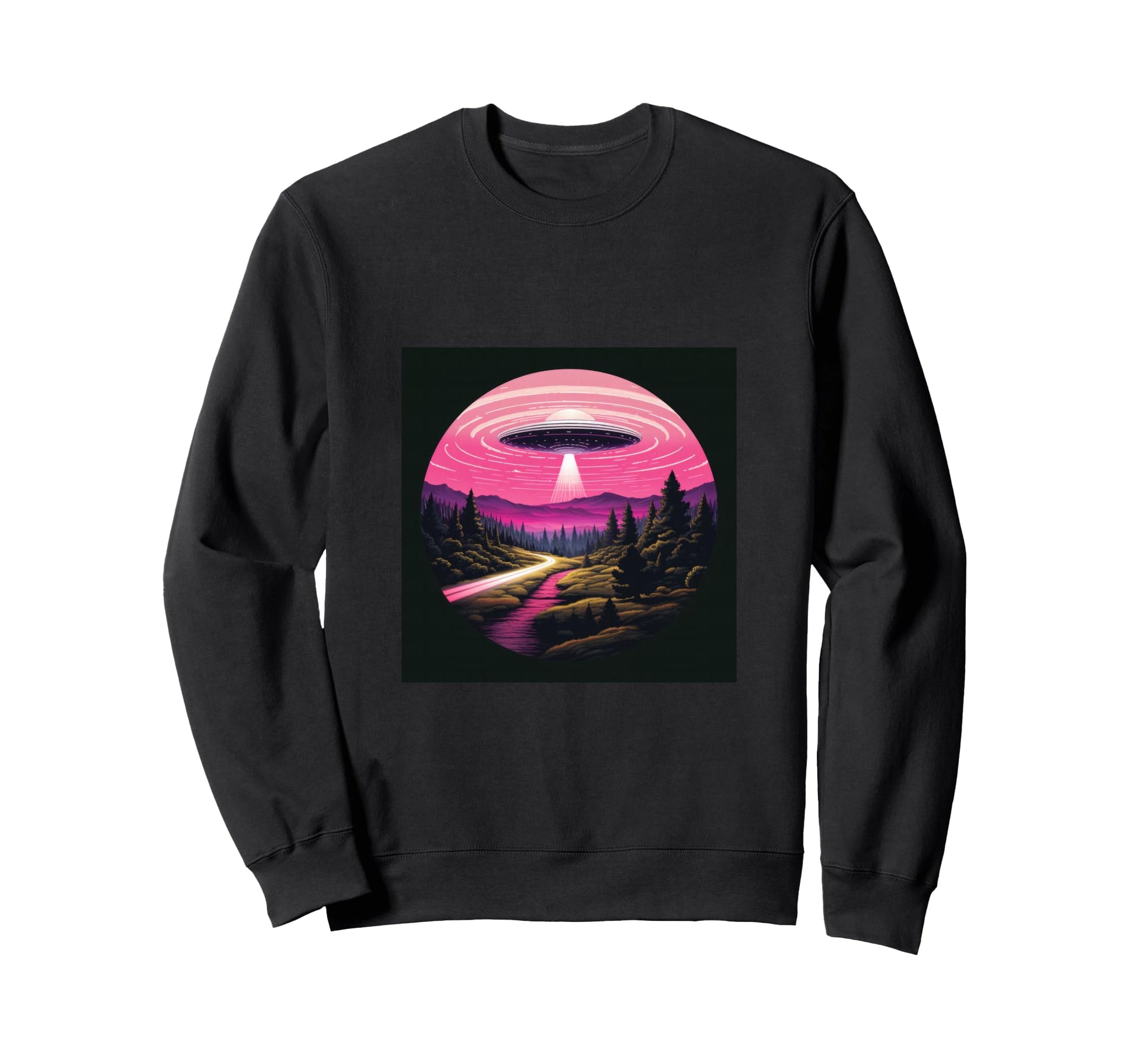 Alien Abduction Alien Vaporwave Ufo Sweatshirt - Custom Art Print Unisex - T-Shirt, Sweatshirt, Hoodie