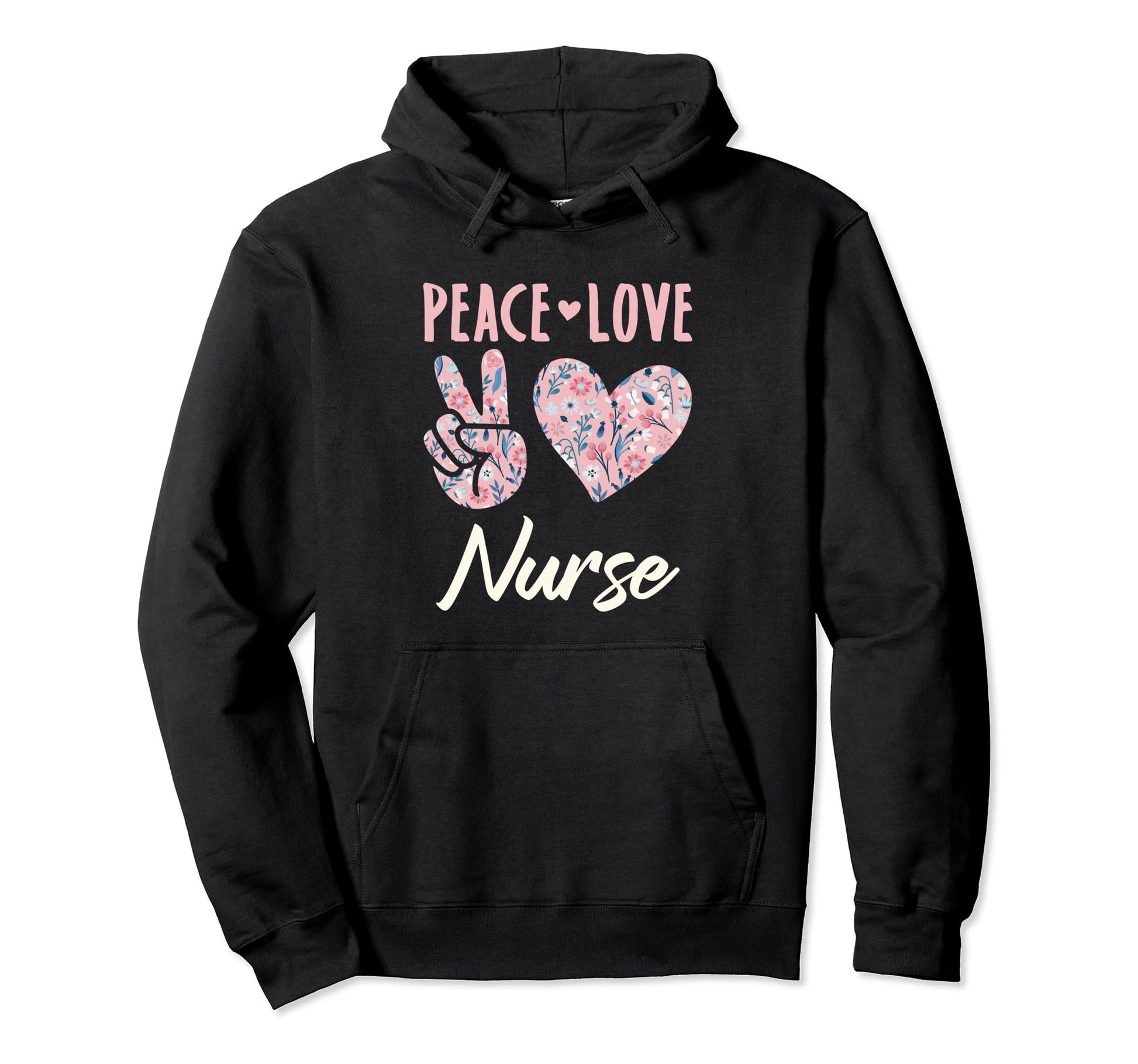Peace Love Nurse Hoodie - Minimalist Print for Adults - T-Shirt, Sweatshirt, Hoodie