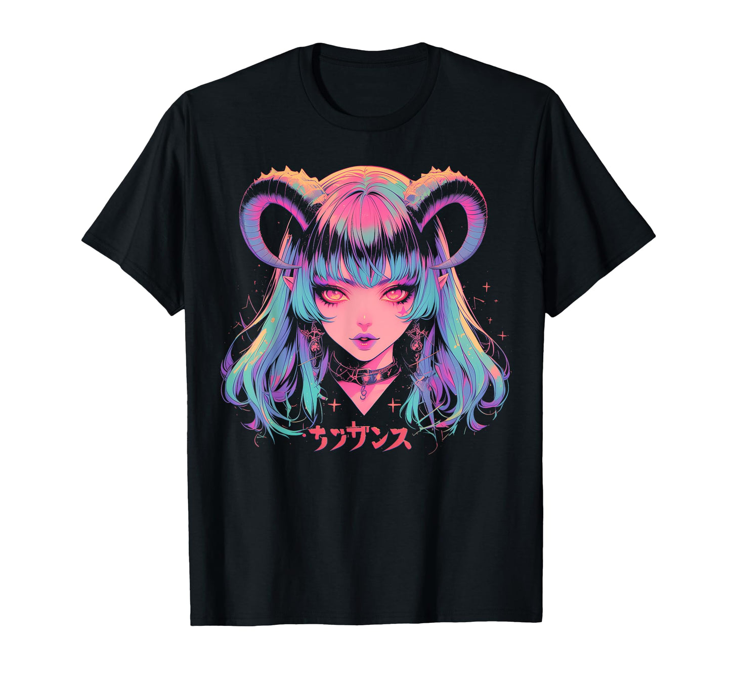 Goth Grunge Demon Anime Waifu Horror T-Shirt - Casual Everyday Wear Unisex - T-Shirt, Sweatshirt, Hoodie