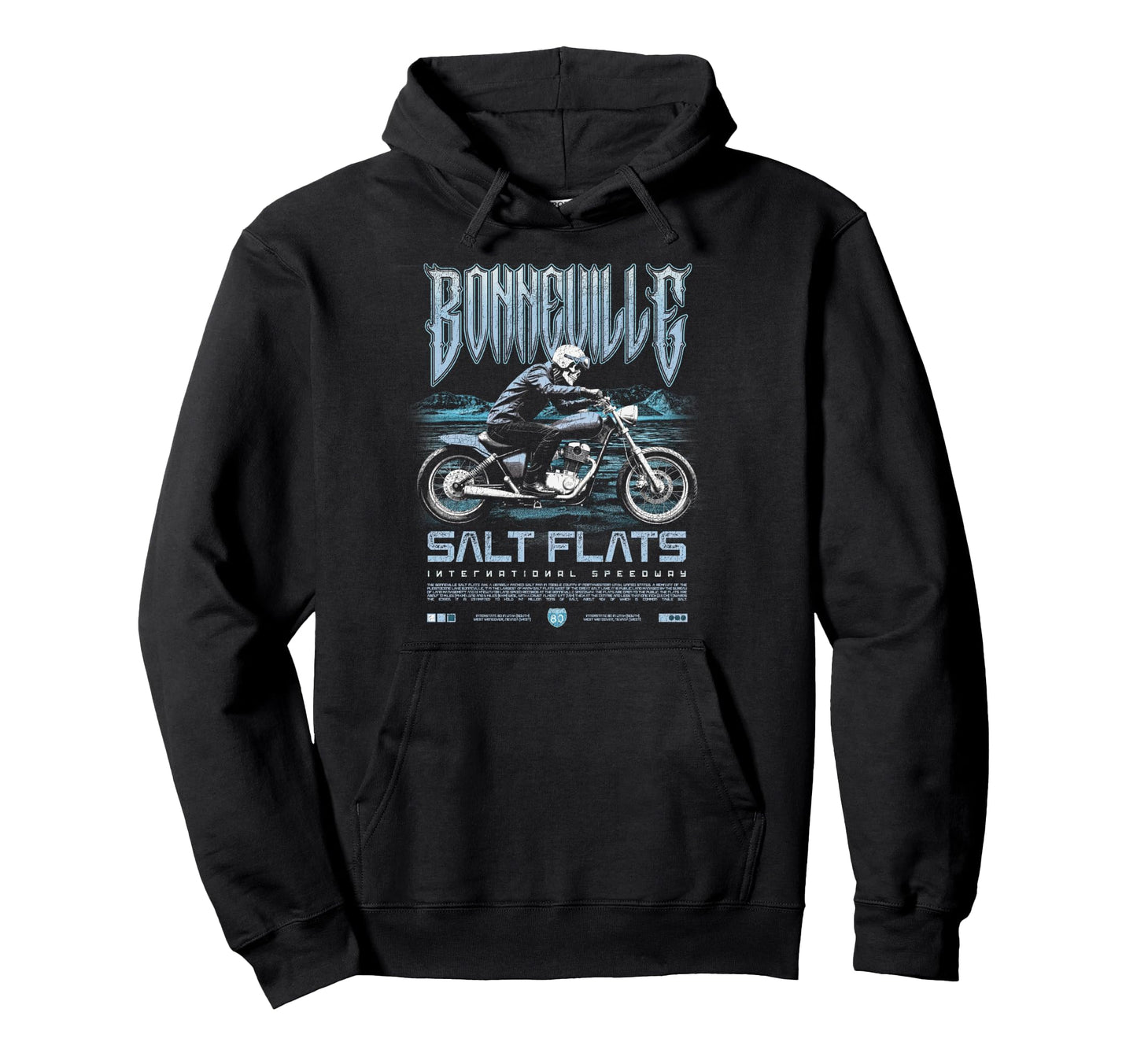 Bonneville Salt Flats Motorcycle Hoodie - Fun Novelty Design Men Women - T-Shirt, Sweatshirt, Hoodie