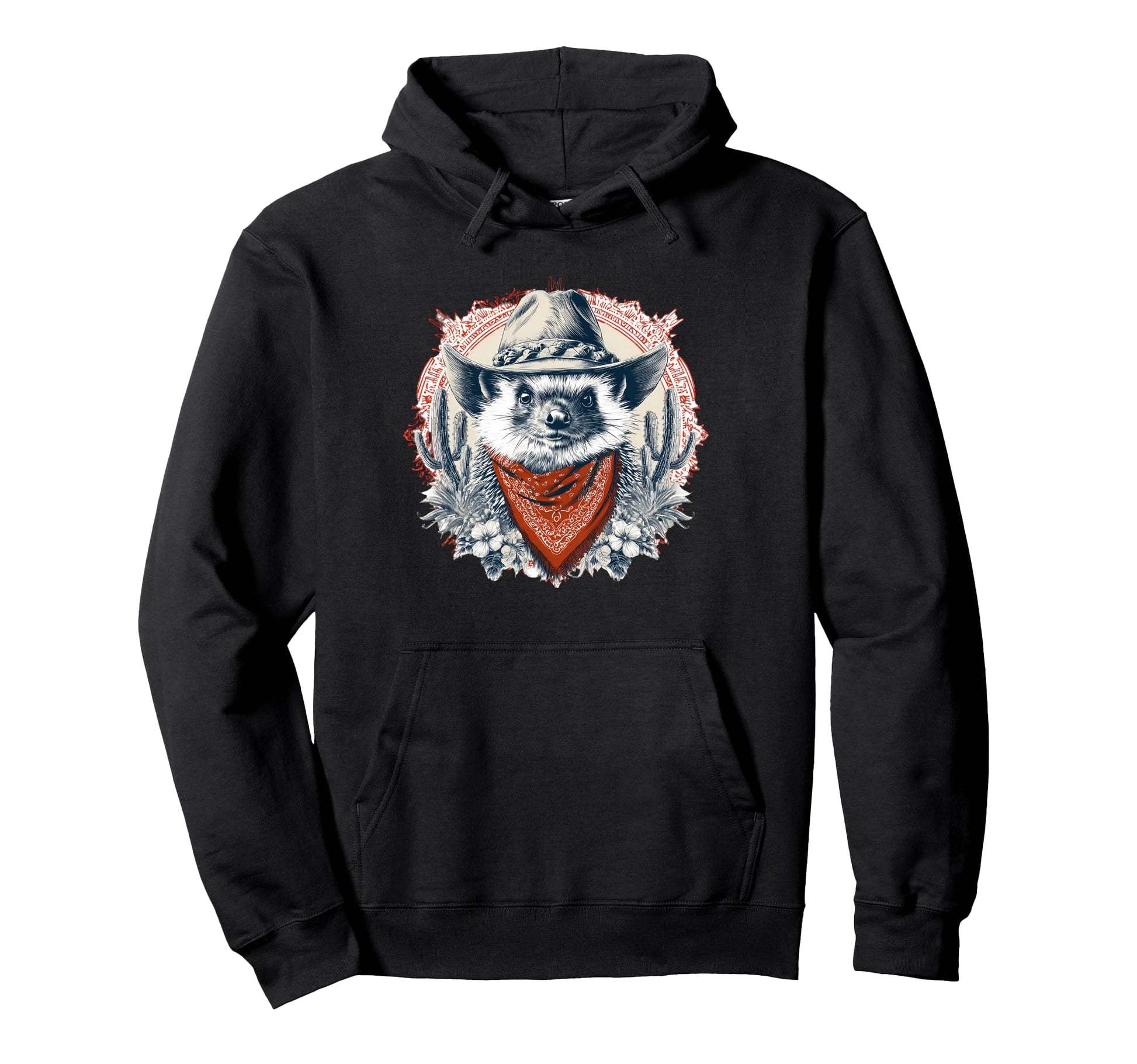 Hedgehog Cowboy Rodeo Cowgirl Hoodie - Aesthetic Graphic for Adults - T-Shirt, Sweatshirt, Hoodie
