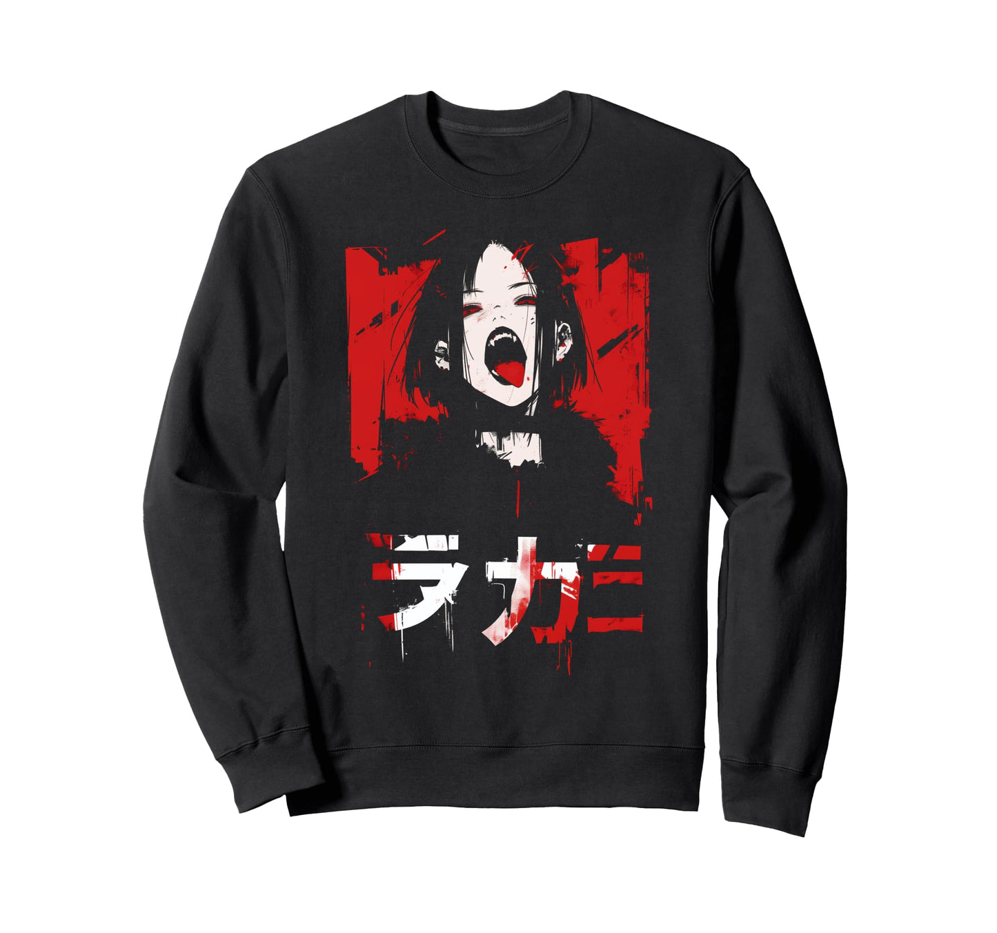 Goth Grunge Demon Anime Waifu Horror Sweatshirt - Aesthetic Graphic Unisex - T-Shirt, Sweatshirt, Hoodie