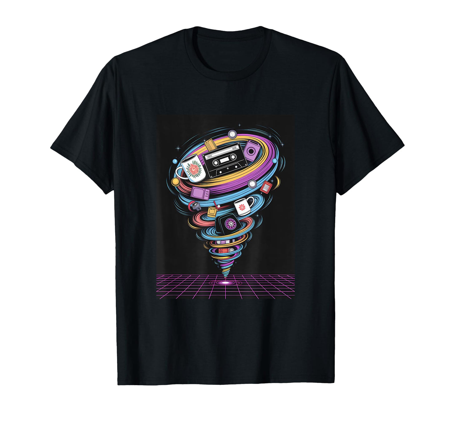 Tape Vortex Surreal 80S Vaporwave T-Shirt - Novelty Apparel Men Women - T-Shirt, Sweatshirt, Hoodie