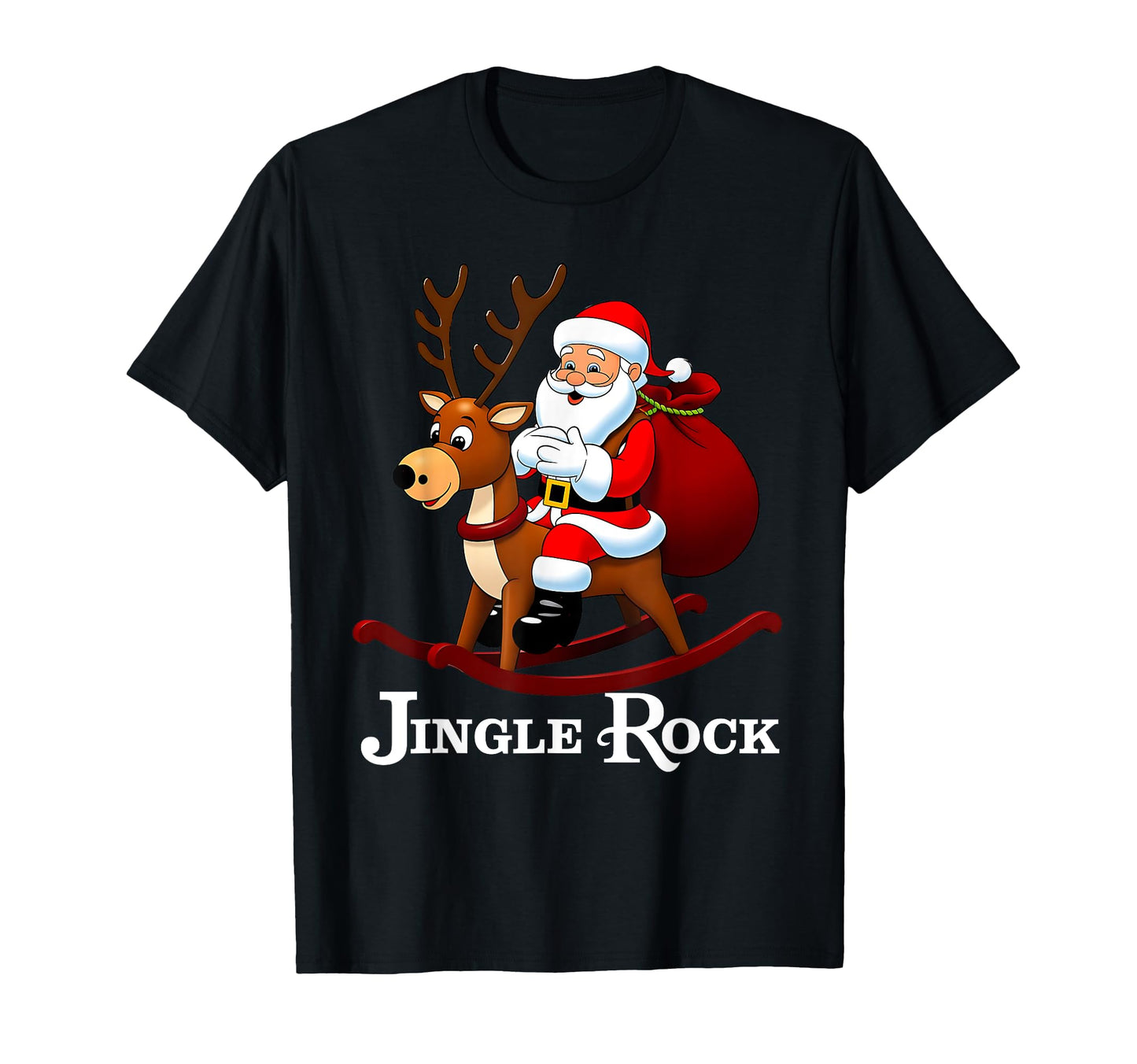 Funny Jingle Rock Santa Riding Rocking T-Shirt - Streetwear Style Unisex - T-Shirt, Sweatshirt, Hoodie