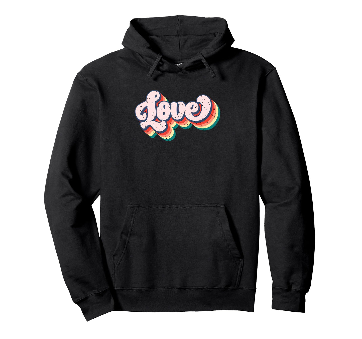 Love Rainbow Groovy 70S Vibes Hoodie - Novelty Apparel Men Women - T-Shirt, Sweatshirt, Hoodie