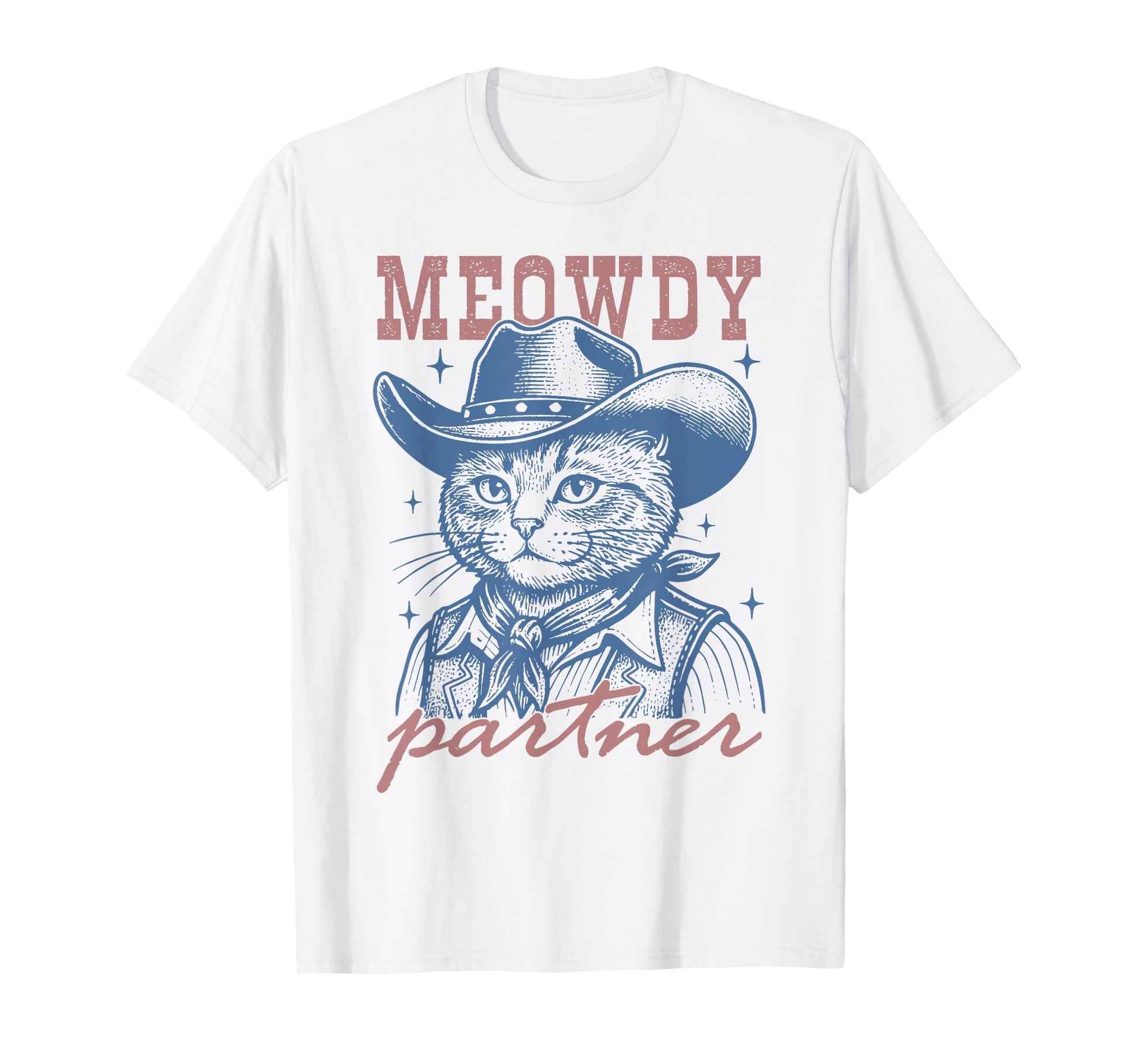 Western Meowdy Partner Cowboy Cat T-Shirt - Unique Graphic Unisex - T-Shirt, Sweatshirt, Hoodie