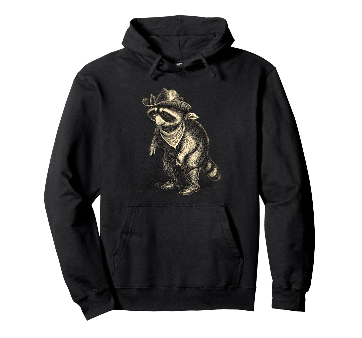 Raccoon Cowboy Trash Panda Cowgirl Hoodie - Fun Novelty Design Unisex - T-Shirt, Sweatshirt, Hoodie