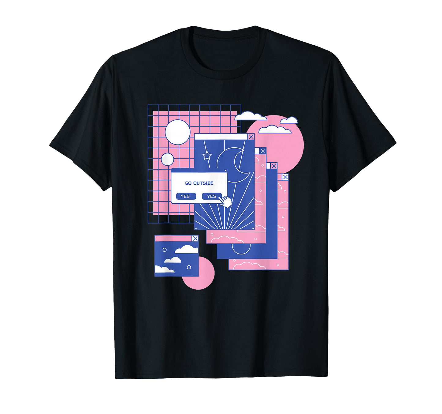Go Outside Lofi Computer Aesthetic T-Shirt - Streetwear Style for Adults - T-Shirt, Sweatshirt, Hoodie