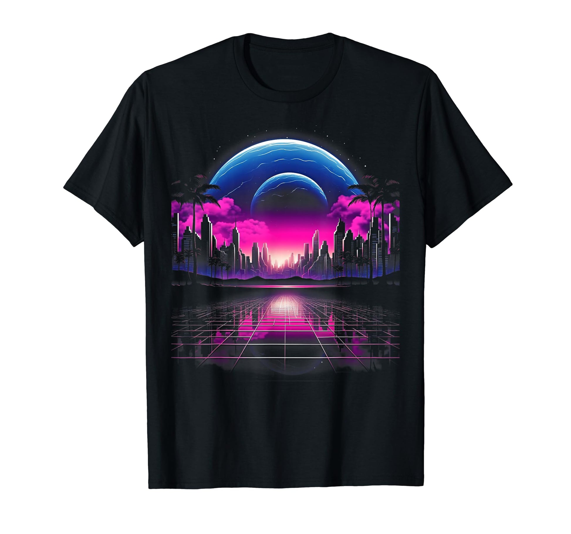 Vaporwave Cityscape 80S Synthwave 9 T-Shirt - Minimalist Print for Adults - T-Shirt, Sweatshirt, Hoodie
