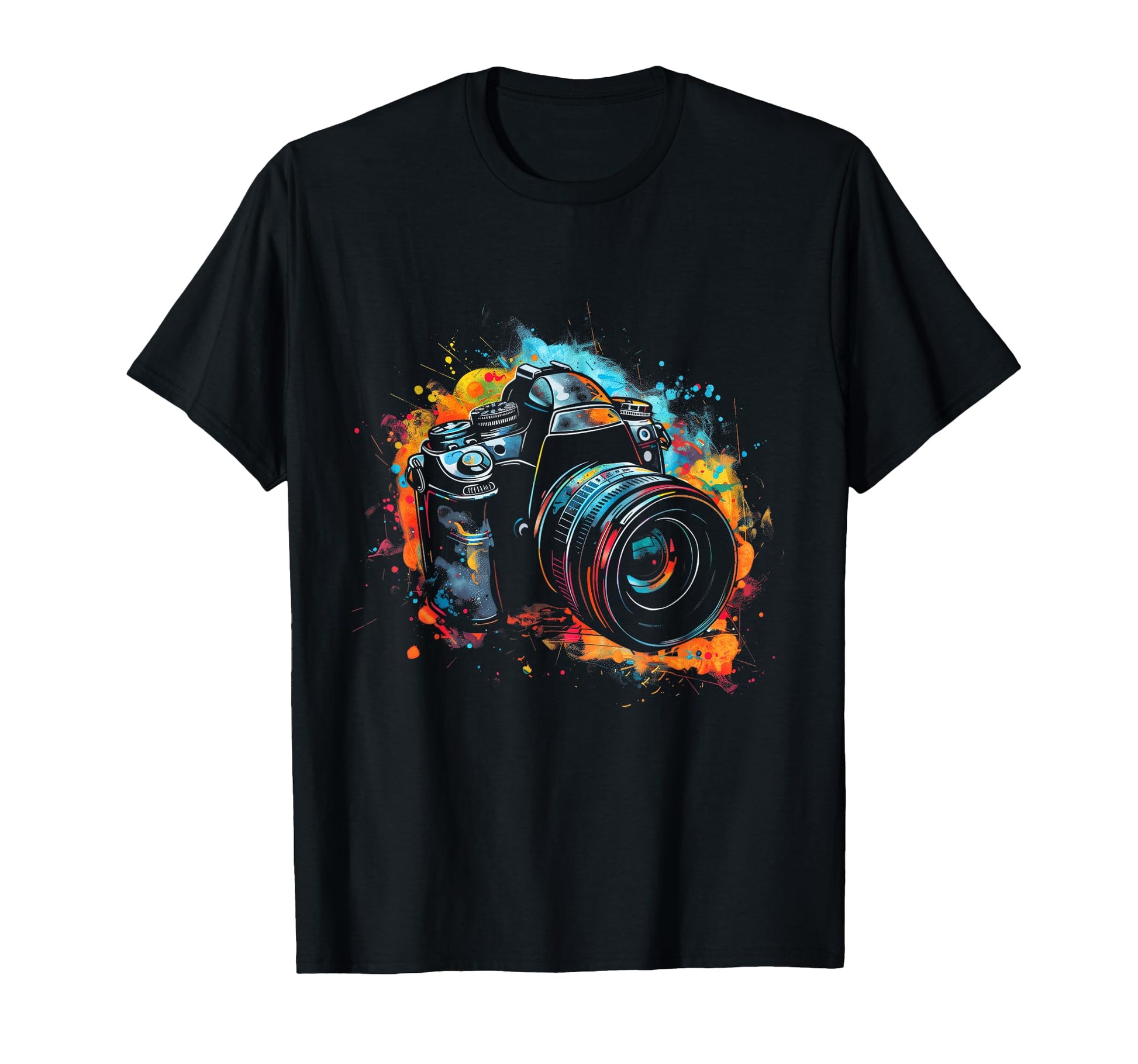 Camera Photography Watercolor Art T-Shirt - Custom Art Print Men Women - T-Shirt, Sweatshirt, Hoodie