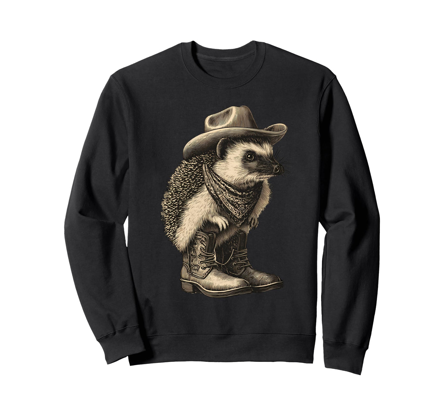 Hedgehog Cowboy Rodeo Cowgirl Sweatshirt - Custom Art Print for Adults - T-Shirt, Sweatshirt, Hoodie