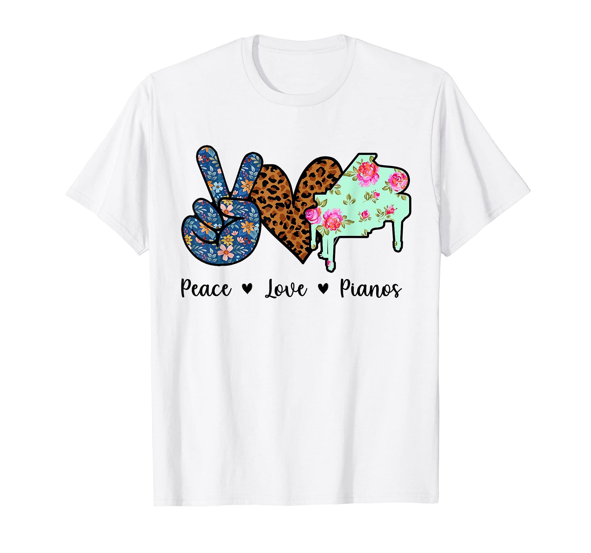Peace Love Guitars Leopard T-Shirt - Casual Everyday Wear Men Women - T-Shirt, Sweatshirt, Hoodie
