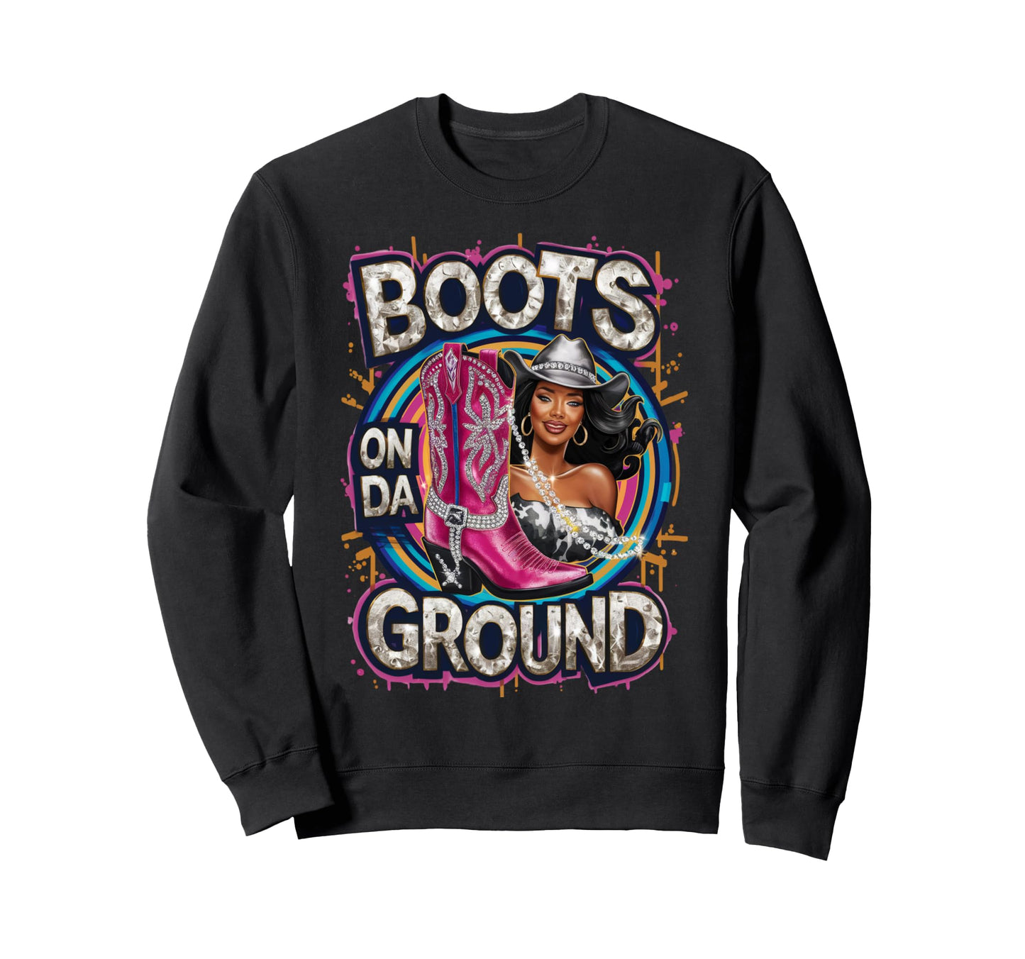 Boots Da Ground Western Country Sweatshirt - Novelty Apparel Men Women - T-Shirt, Sweatshirt, Hoodie