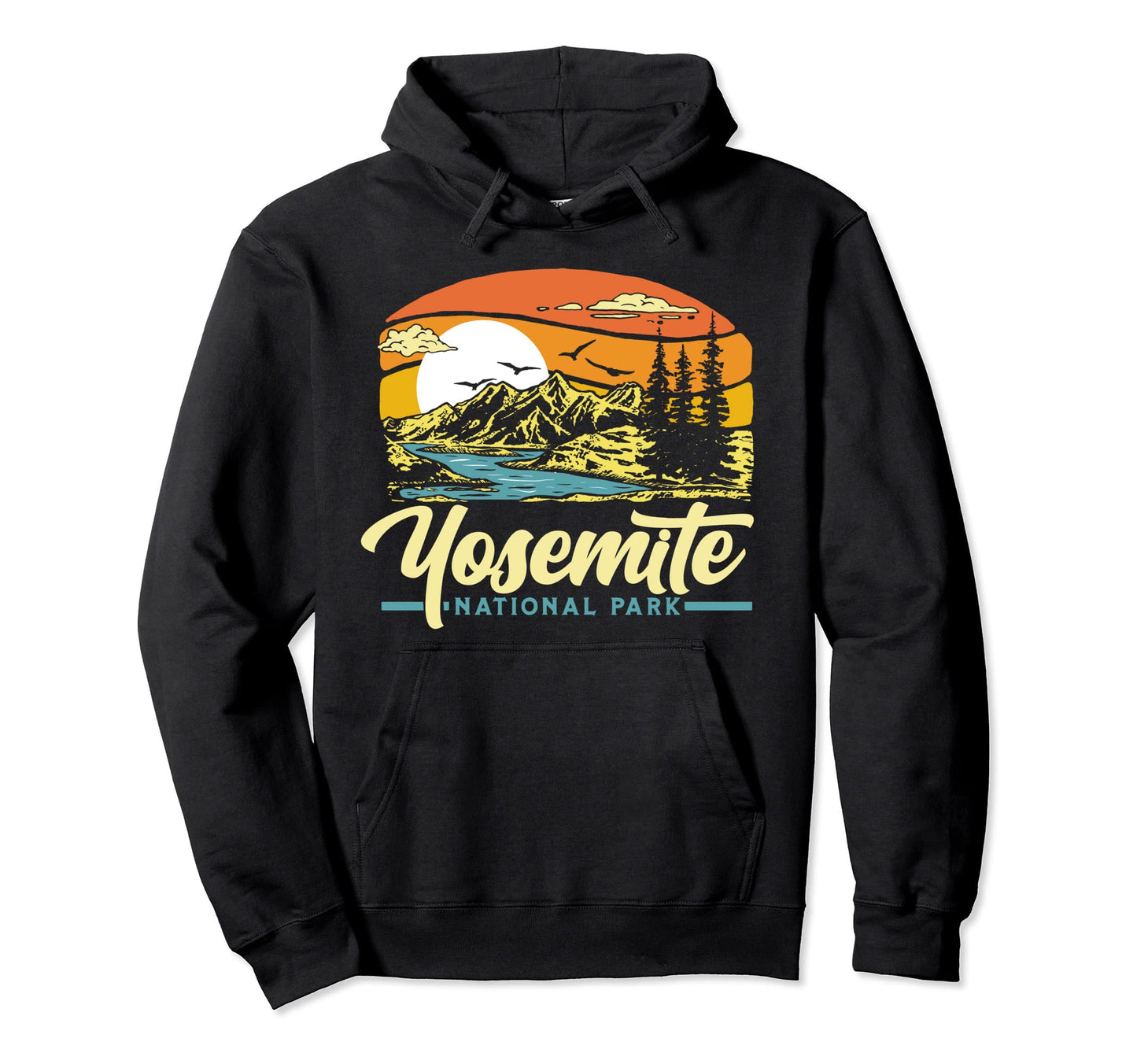 Yosemite National Park 80S California Hoodie - Custom Art Print Men Women - T-Shirt, Sweatshirt, Hoodie