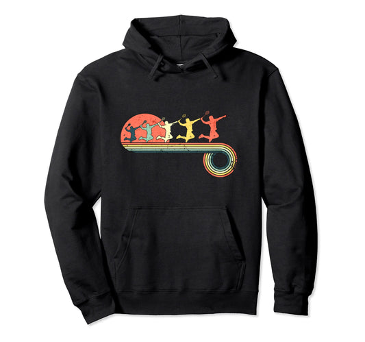 Badminton Smash Player Male Sunset Rainbow Hoodie - Novelty Apparel Unisex - T-Shirt, Sweatshirt, Hoodie