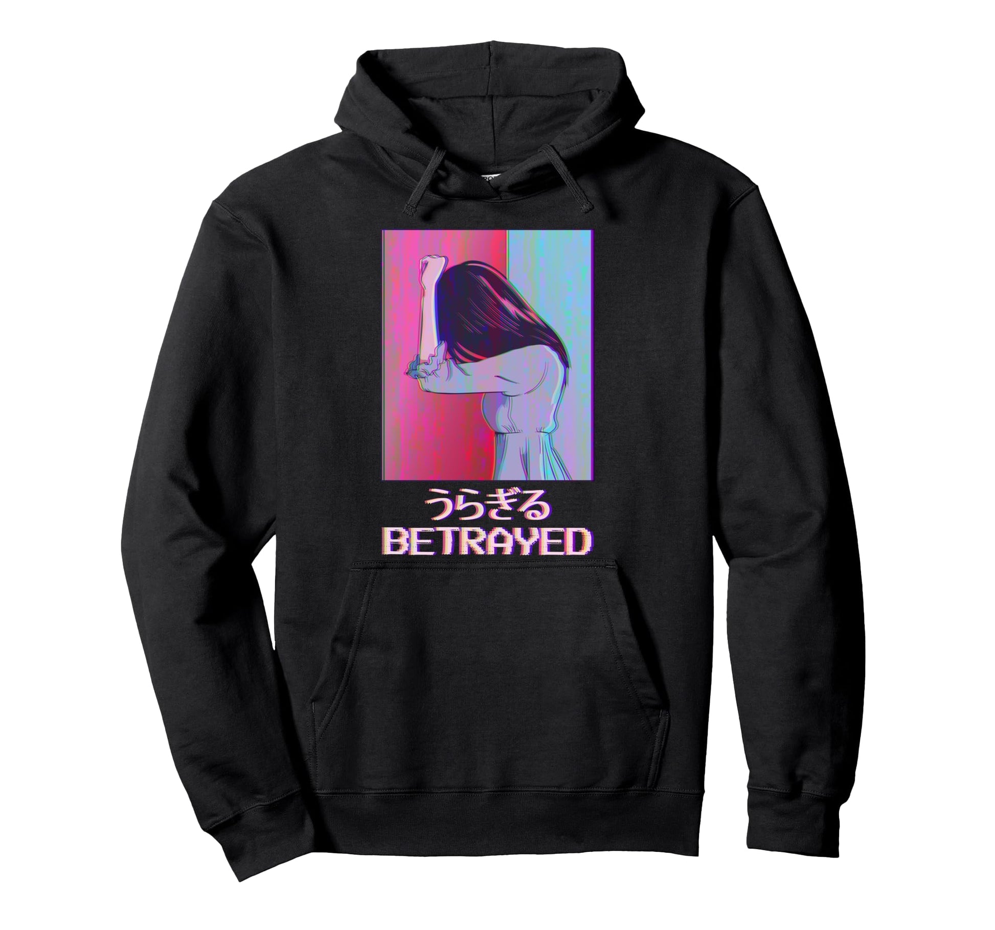 Vaporwave Aesthetic Sad Anime Emo Goth Hoodie - Trendy Graphic Unisex - T-Shirt, Sweatshirt, Hoodie