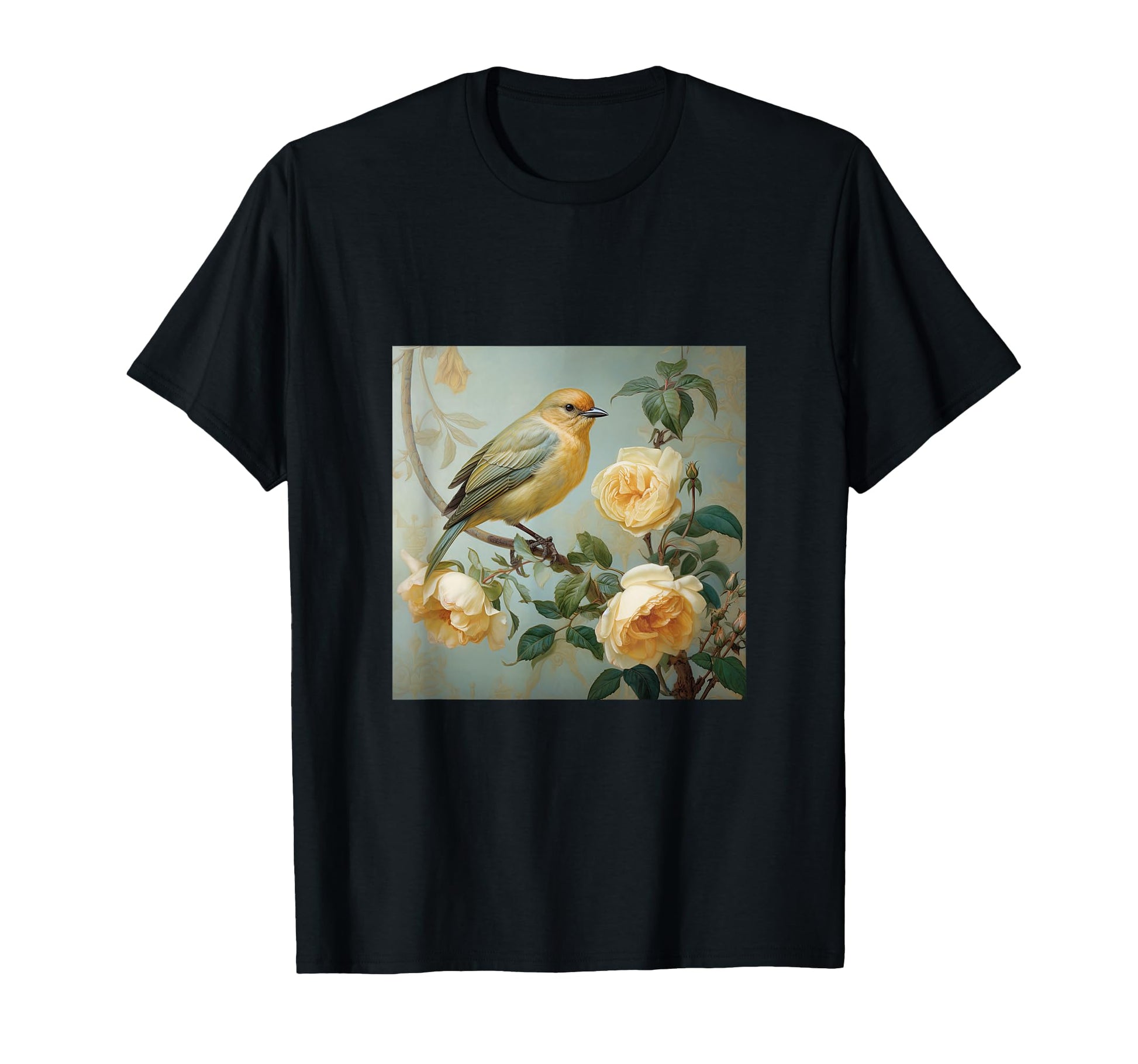 Shabby Chick Bird Flowers Victorian T-Shirt - Novelty Apparel for Adults - T-Shirt, Sweatshirt, Hoodie