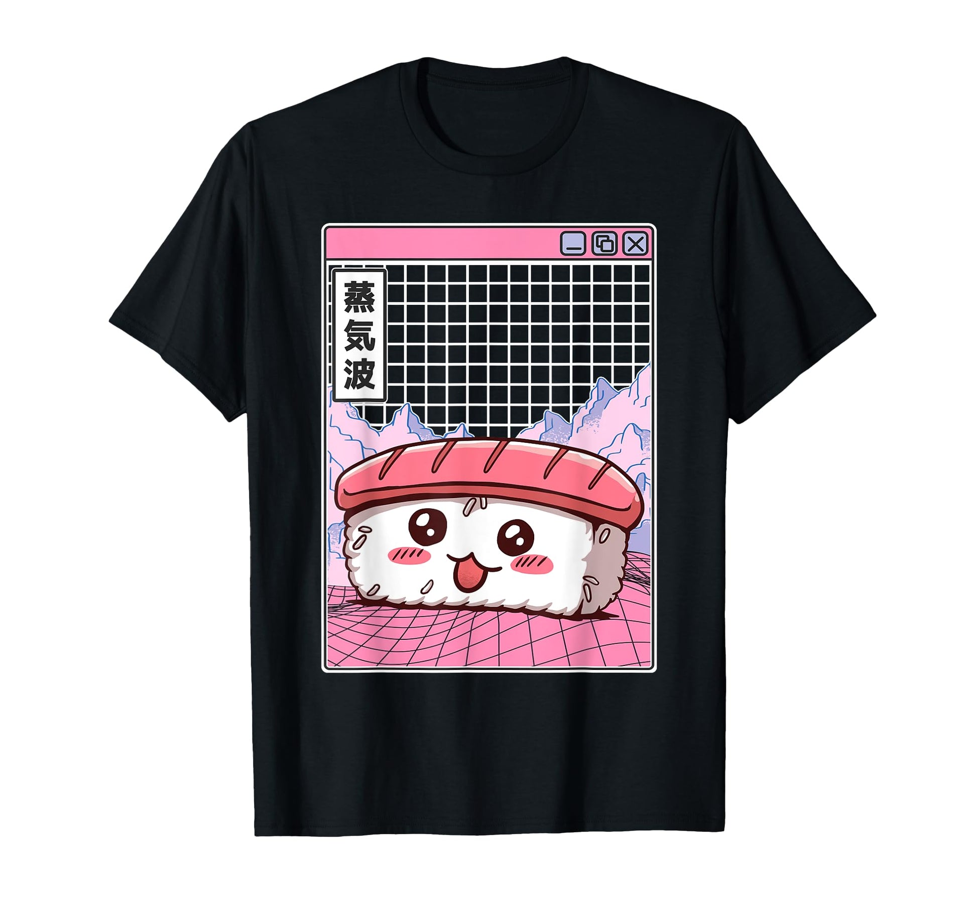 Sushi Kawaii Grid Vaporwave Aesthetic T-Shirt - Minimalist Print Men Women - T-Shirt, Sweatshirt, Hoodie