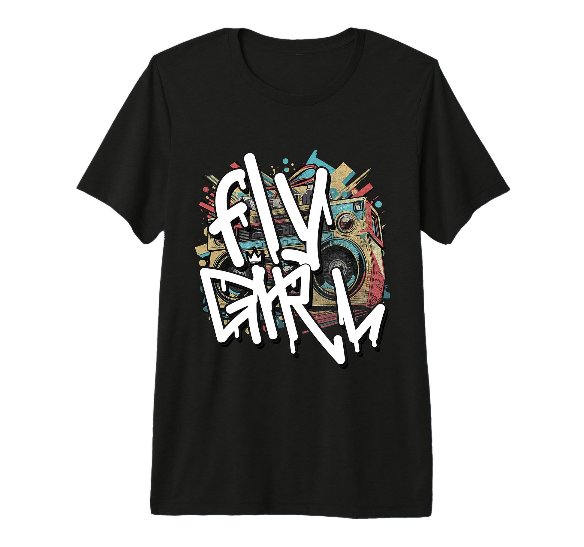 Fly 80S 90S Old School Boombox B T-Shirt - Aesthetic Graphic for Adults - T-Shirt, Sweatshirt, Hoodie