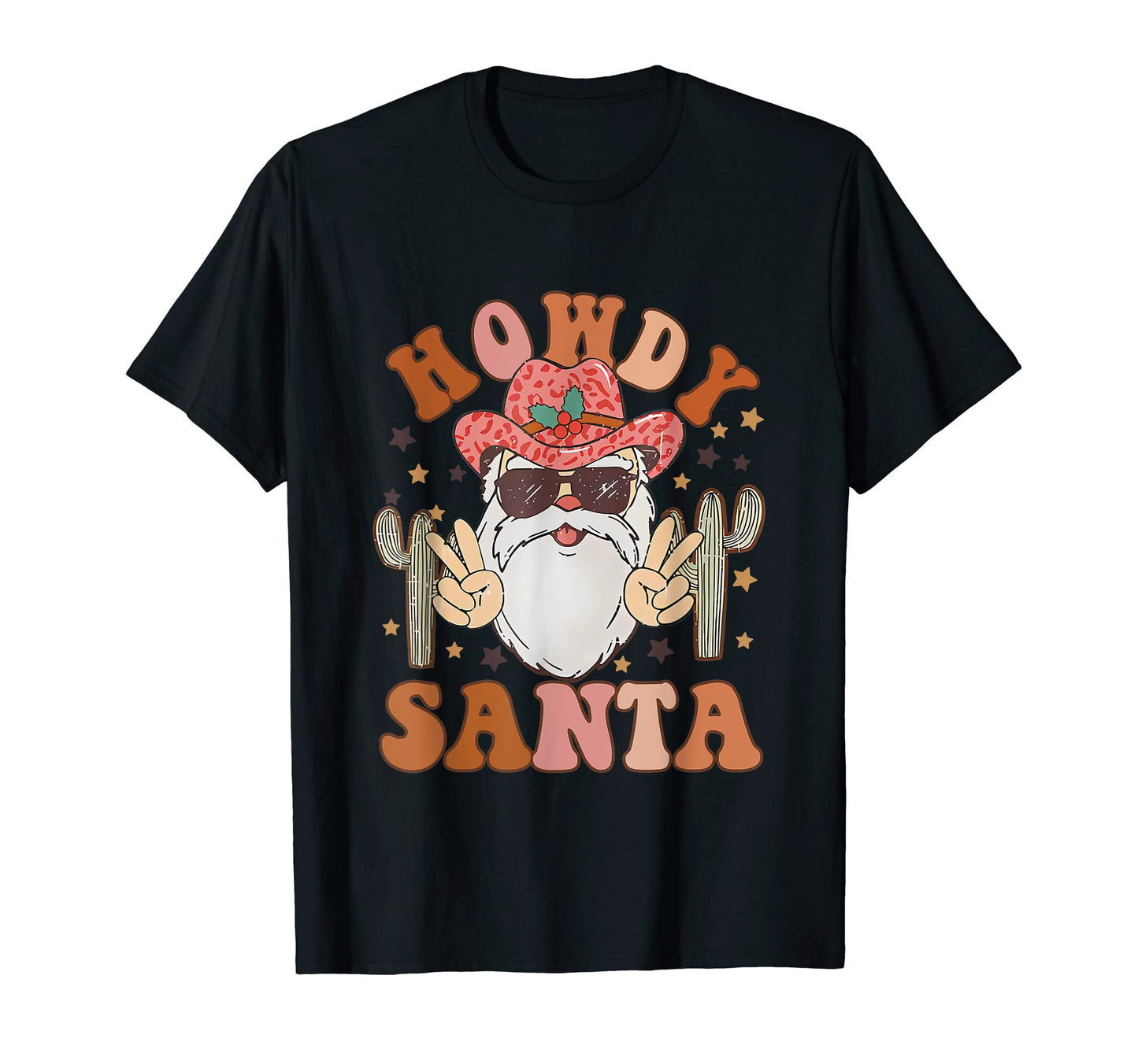Cowboy Howdy Santa Western Cowgirl T-Shirt - Custom Art Print Unisex - T-Shirt, Sweatshirt, Hoodie