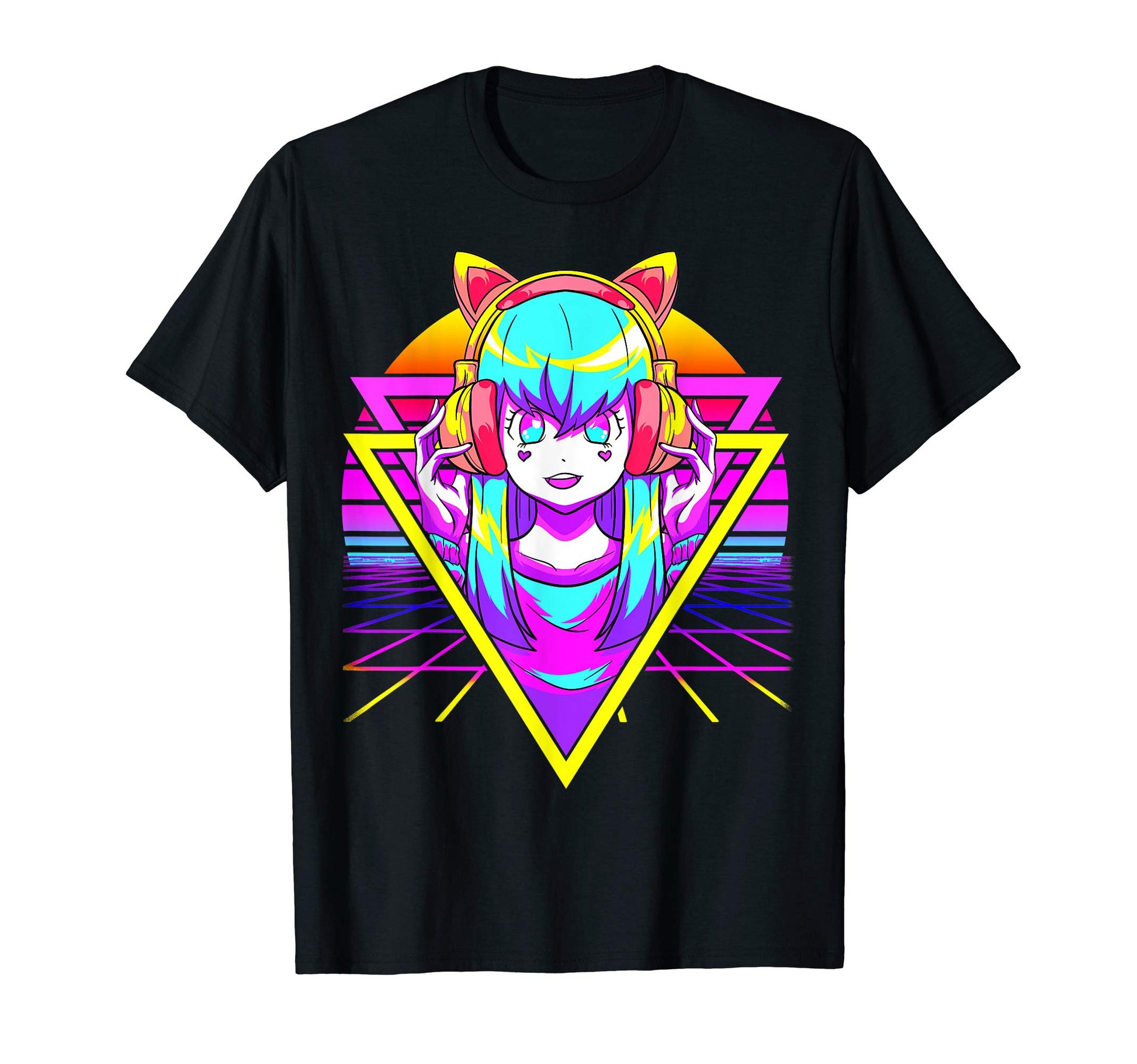 Vaporwave Aesthetic Anime Otaku Geometry T-Shirt - Trendy Graphic Unisex - T-Shirt, Sweatshirt, Hoodie