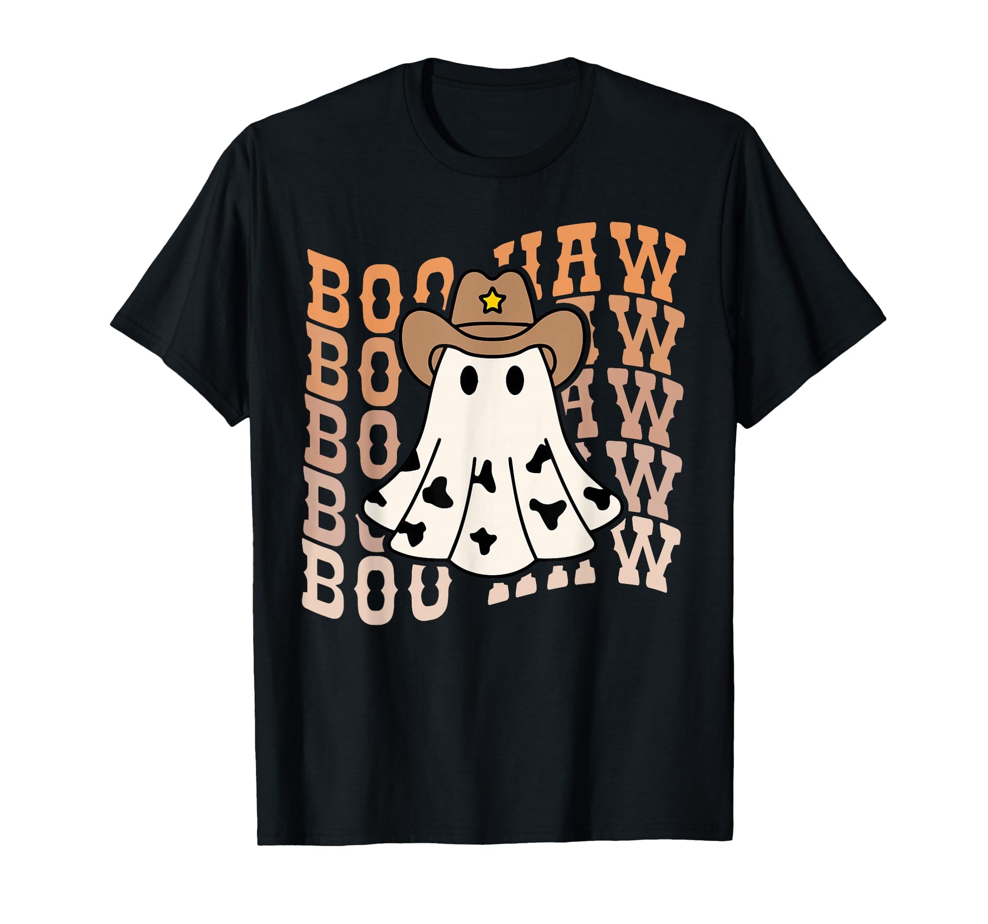 Funny Halloween Boo Haw Ghost Western T-Shirt - Novelty Apparel for Adults - T-Shirt, Sweatshirt, Hoodie