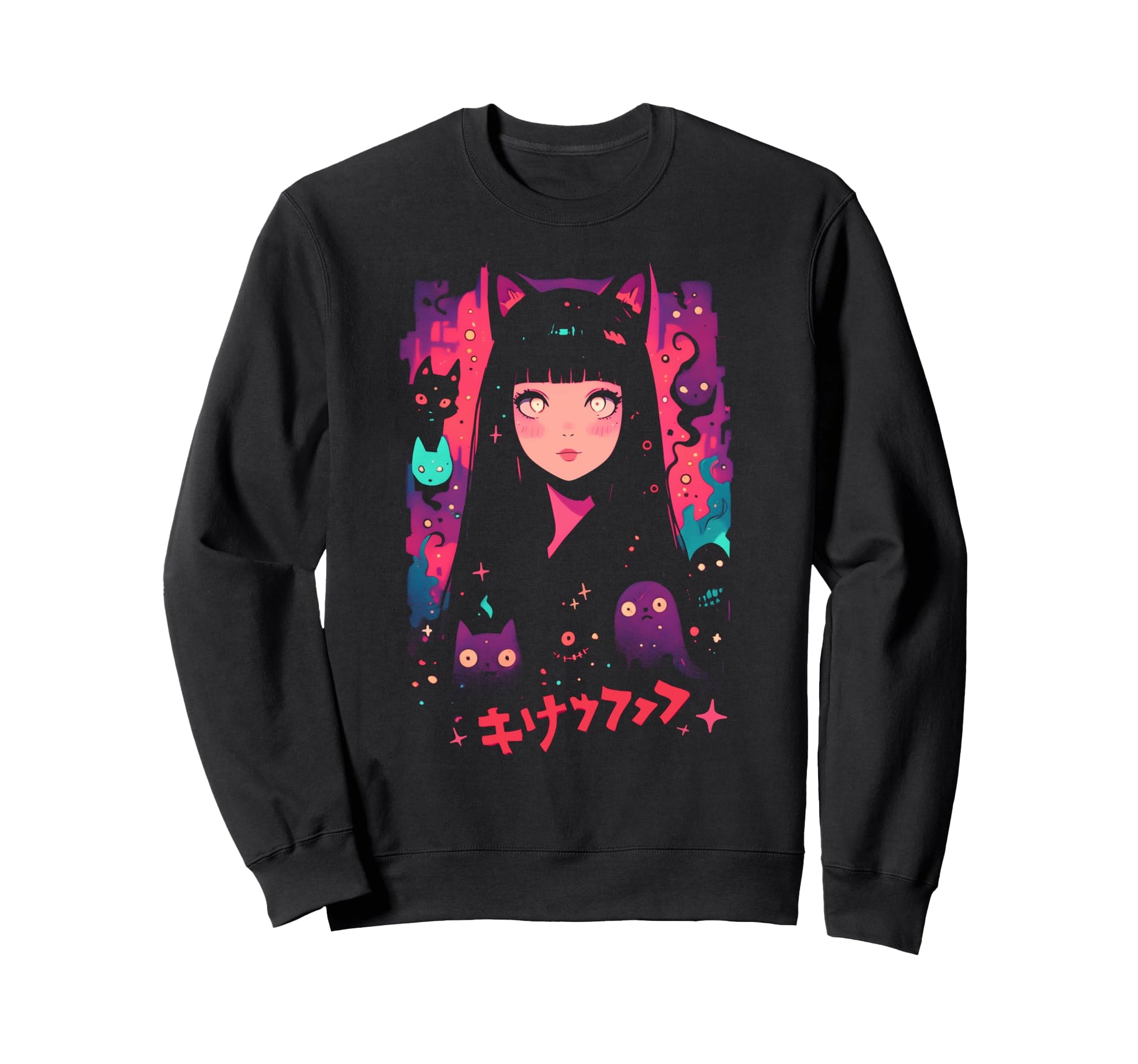Goth Grunge Demon Anime Waifu Sweatshirt - Novelty Apparel for Adults - T-Shirt, Sweatshirt, Hoodie