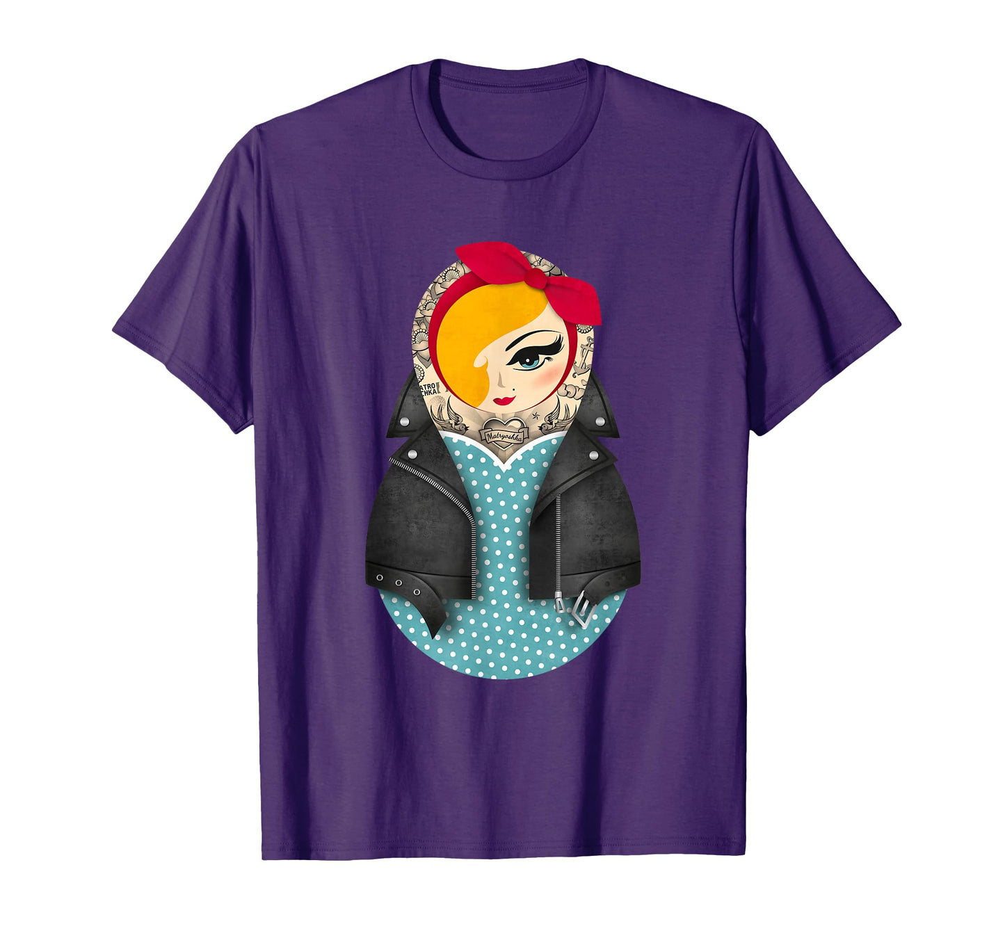 Matryoshka Jayne Pin Up Dots T-Shirt - Aesthetic Graphic Men Women - T-Shirt, Sweatshirt, Hoodie