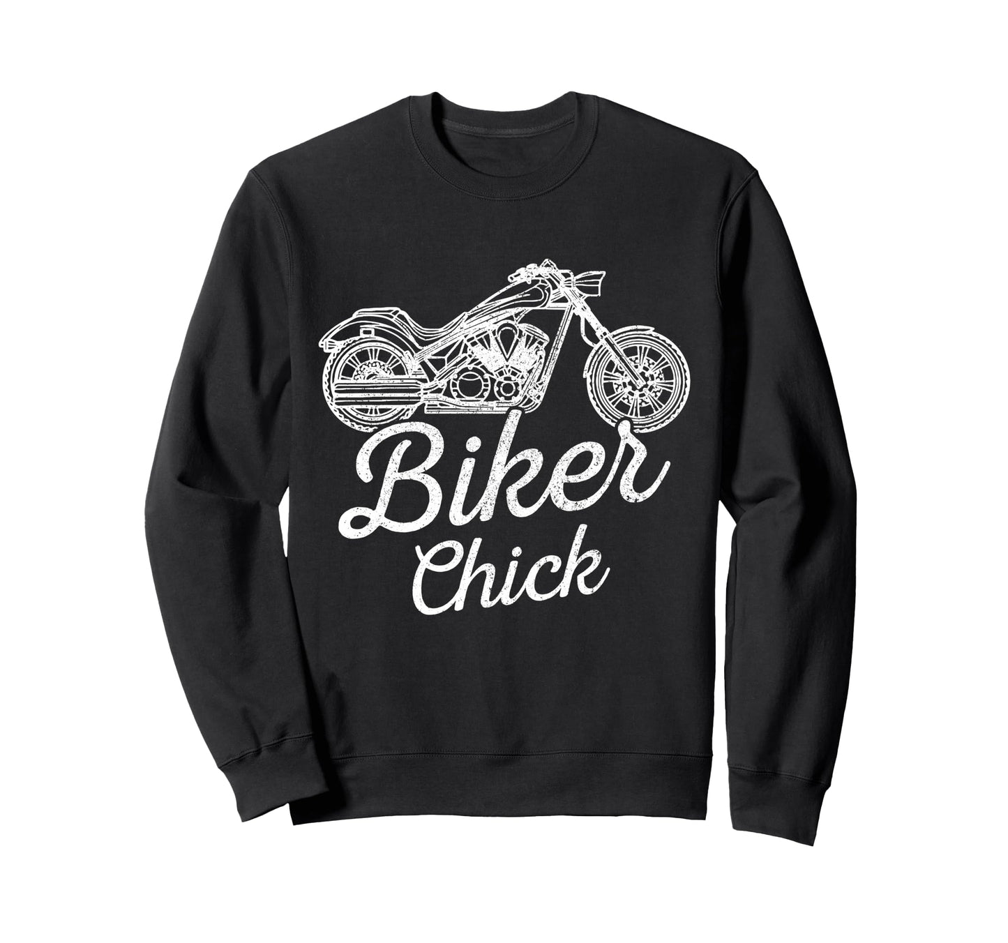 Biker Chick Motorcycle Biker Sweatshirt - Custom Art Print Unisex - T-Shirt, Sweatshirt, Hoodie