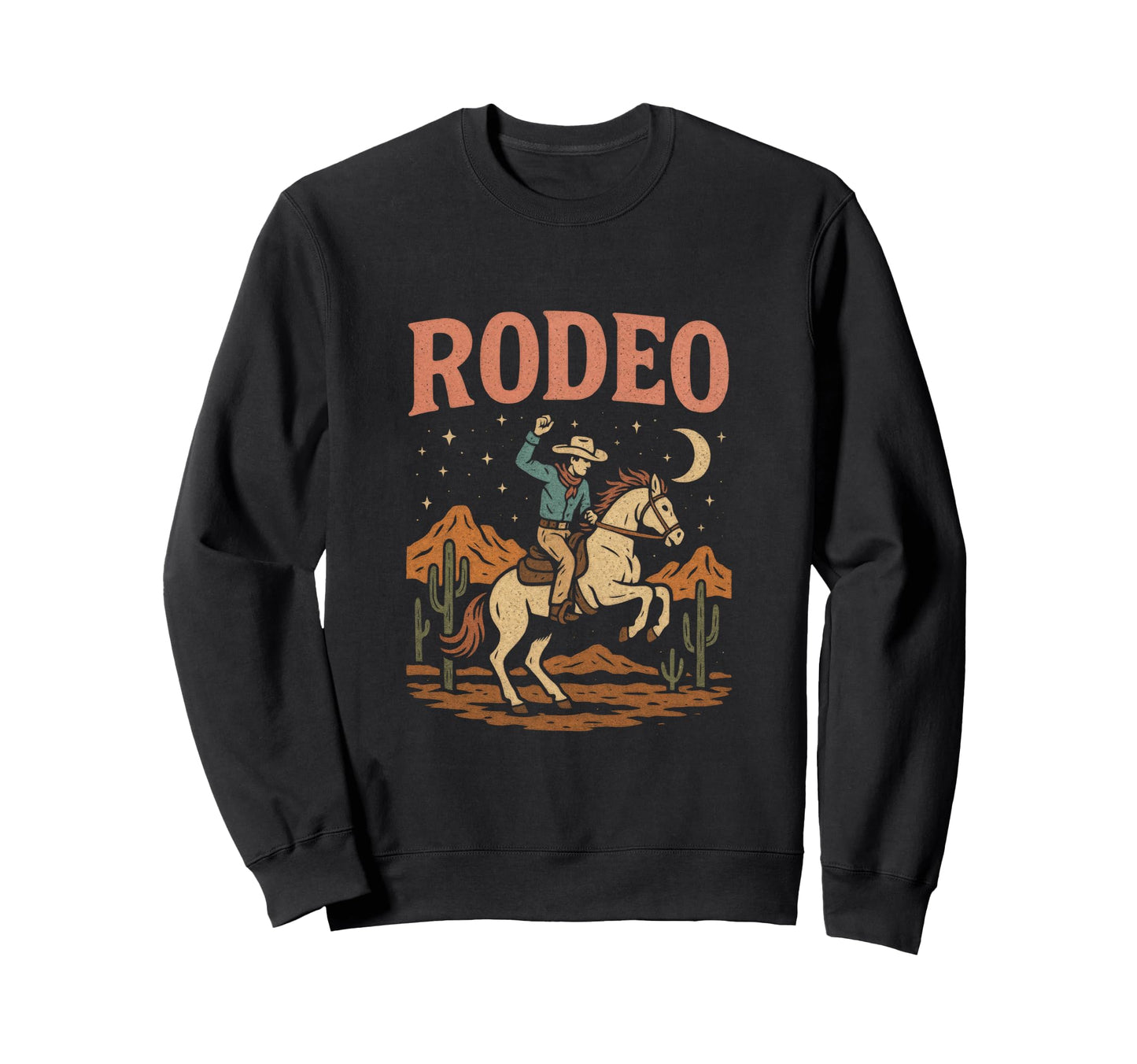 Rodeo Cowboy Rodeo Horse Riding Sweatshirt - Minimalist Print for Adults - T-Shirt, Sweatshirt, Hoodie