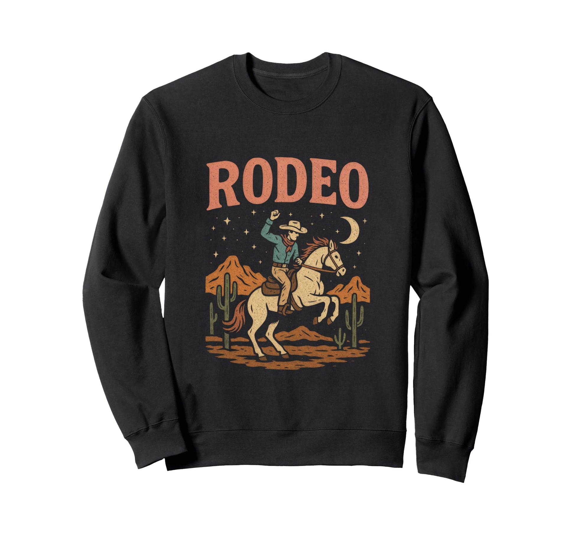 Rodeo Cowboy Rodeo Horse Riding Sweatshirt - Minimalist Print for Adults - T-Shirt, Sweatshirt, Hoodie