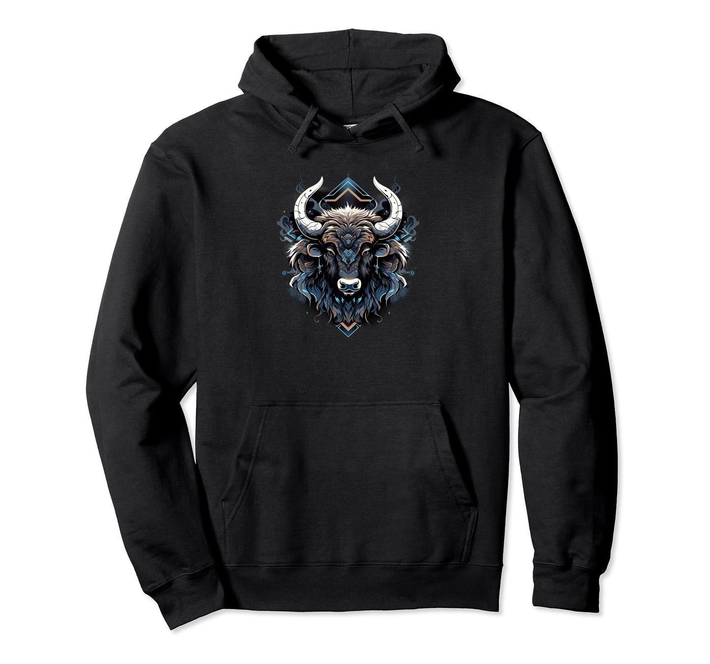 Geometric Bison Roaming Wild Western Hoodie - Trendy Graphic Men Women - T-Shirt, Sweatshirt, Hoodie