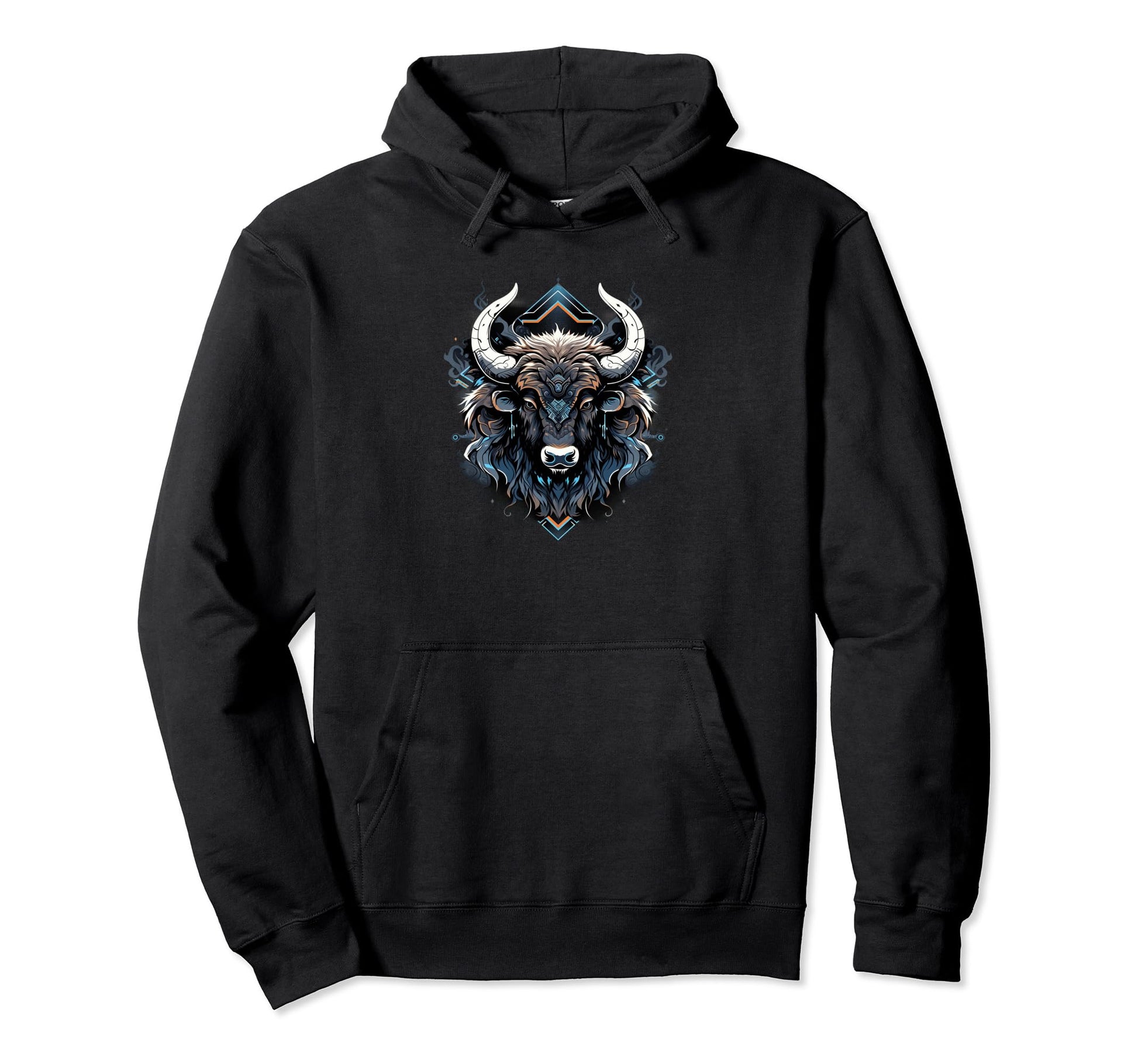 Geometric Bison Roaming Wild Western Hoodie - Trendy Graphic Men Women - T-Shirt, Sweatshirt, Hoodie